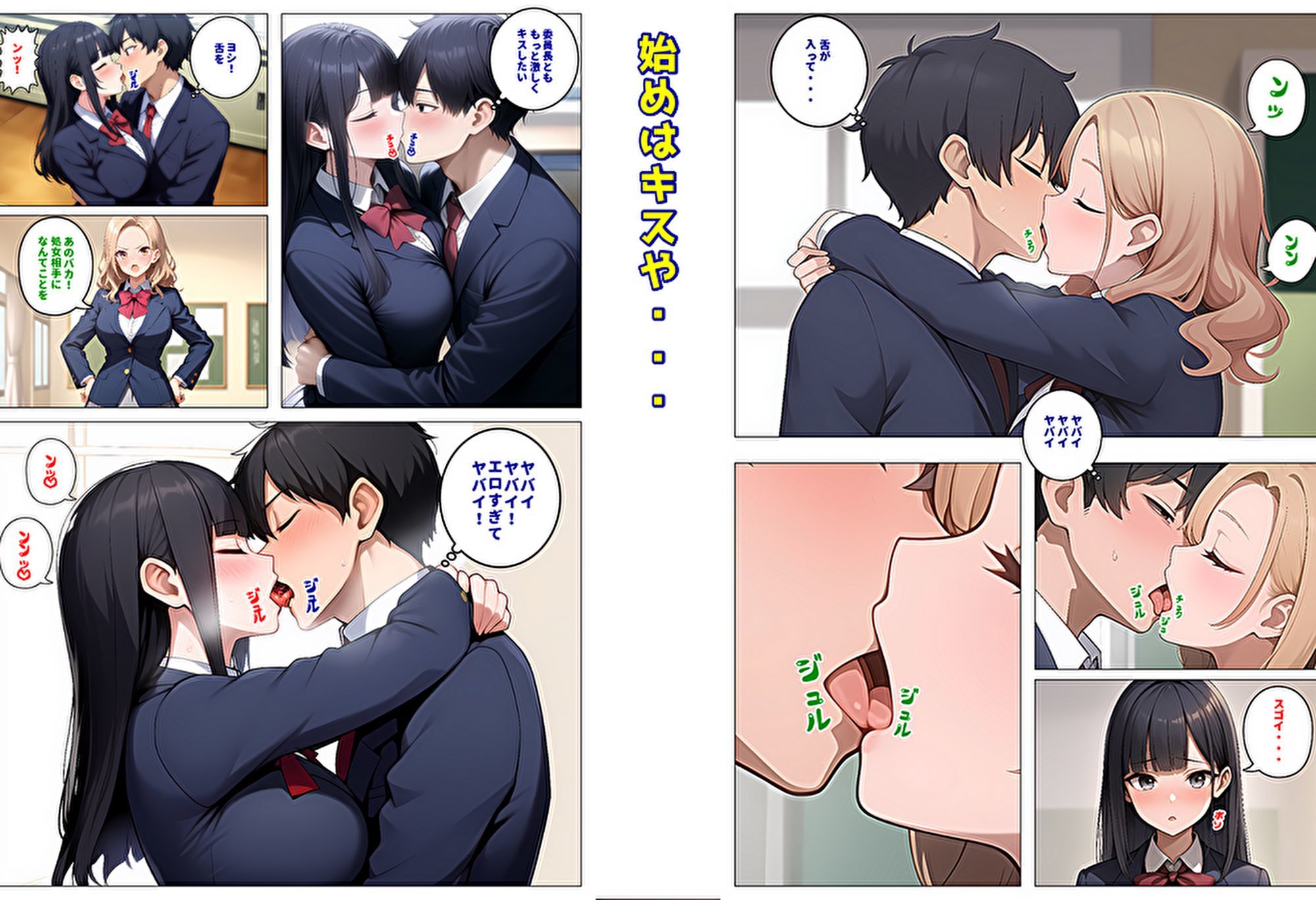 委員長とギャルがセックス勝負を始めたんだが俺が審判をする事になった話 サンプル4ページ目