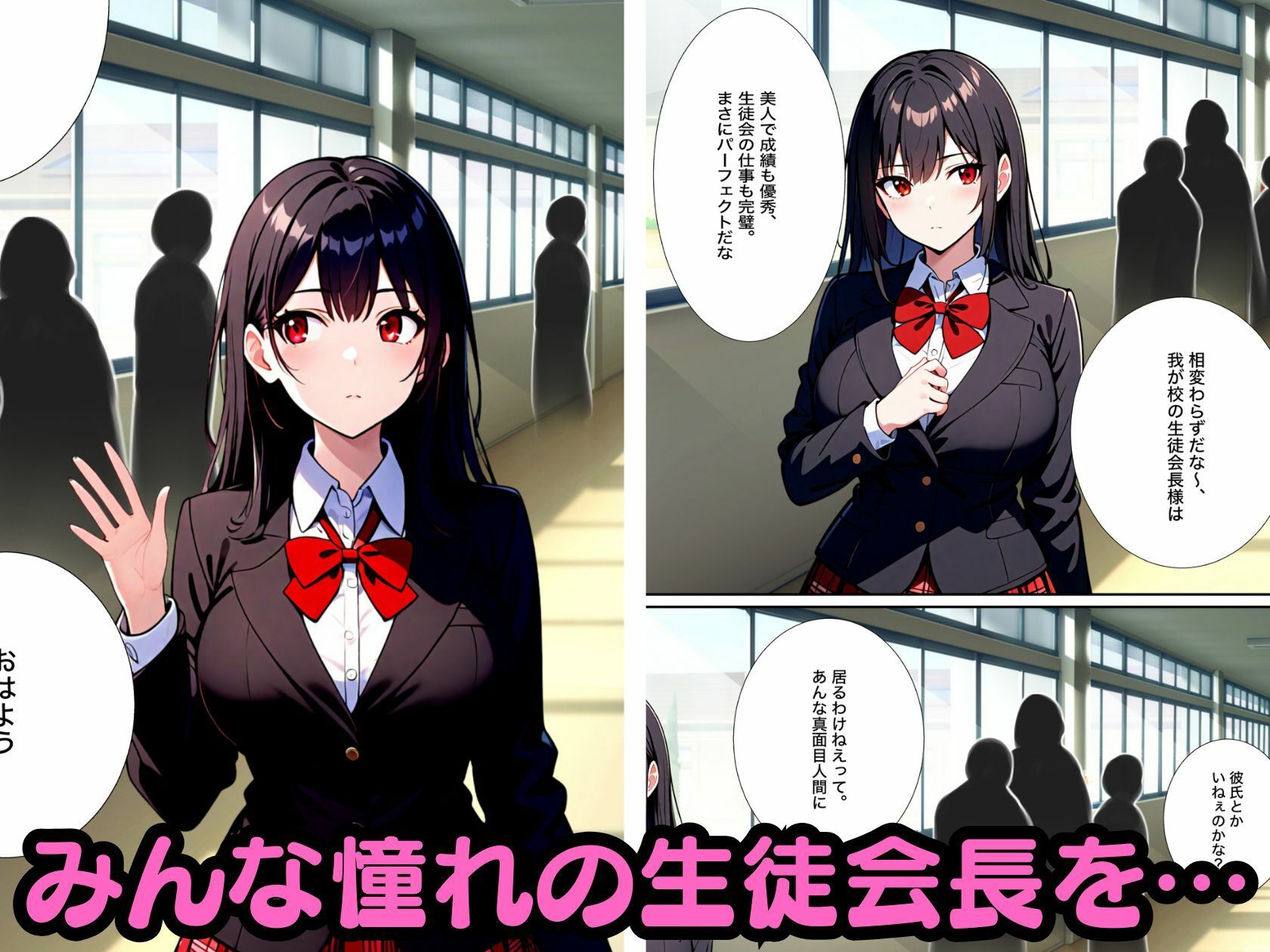 お堅い清純派の生徒会長を調教して性玩具にする話 サンプル1ページ目