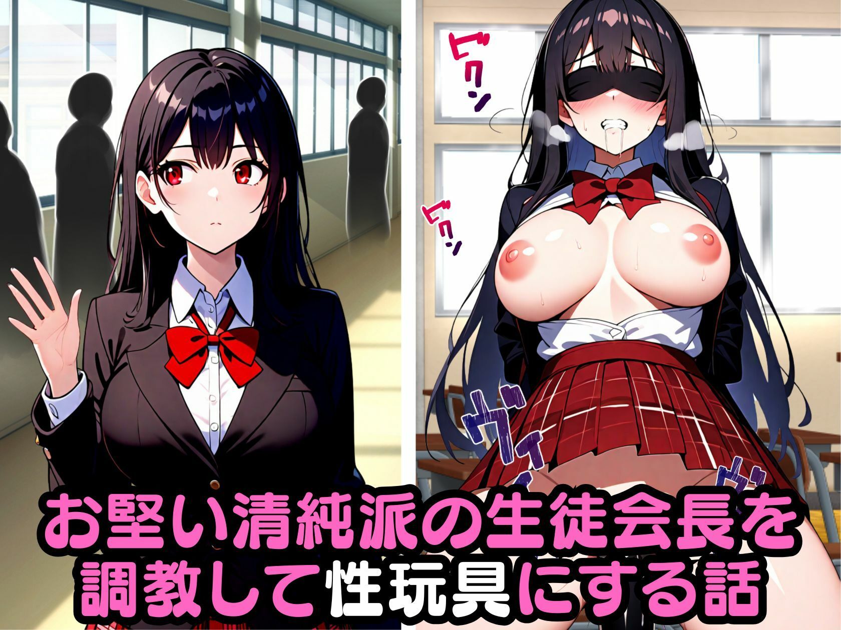お堅い清純派の生徒会長を調教して性玩具にする話 サンプル9ページ目