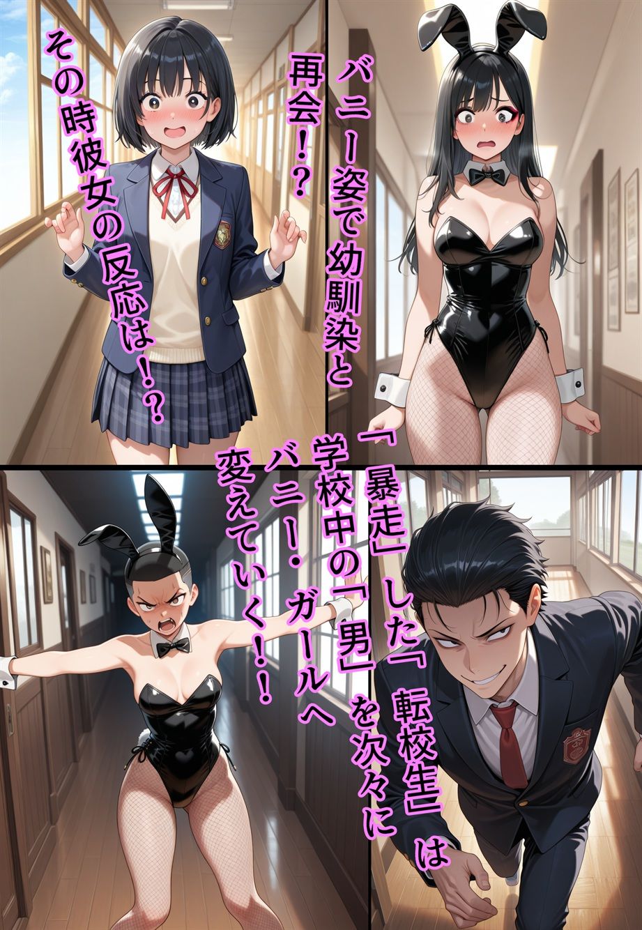 怪しき転校生 オレもお前もみんなバニーガールにされちゃった！ サンプル8ページ目