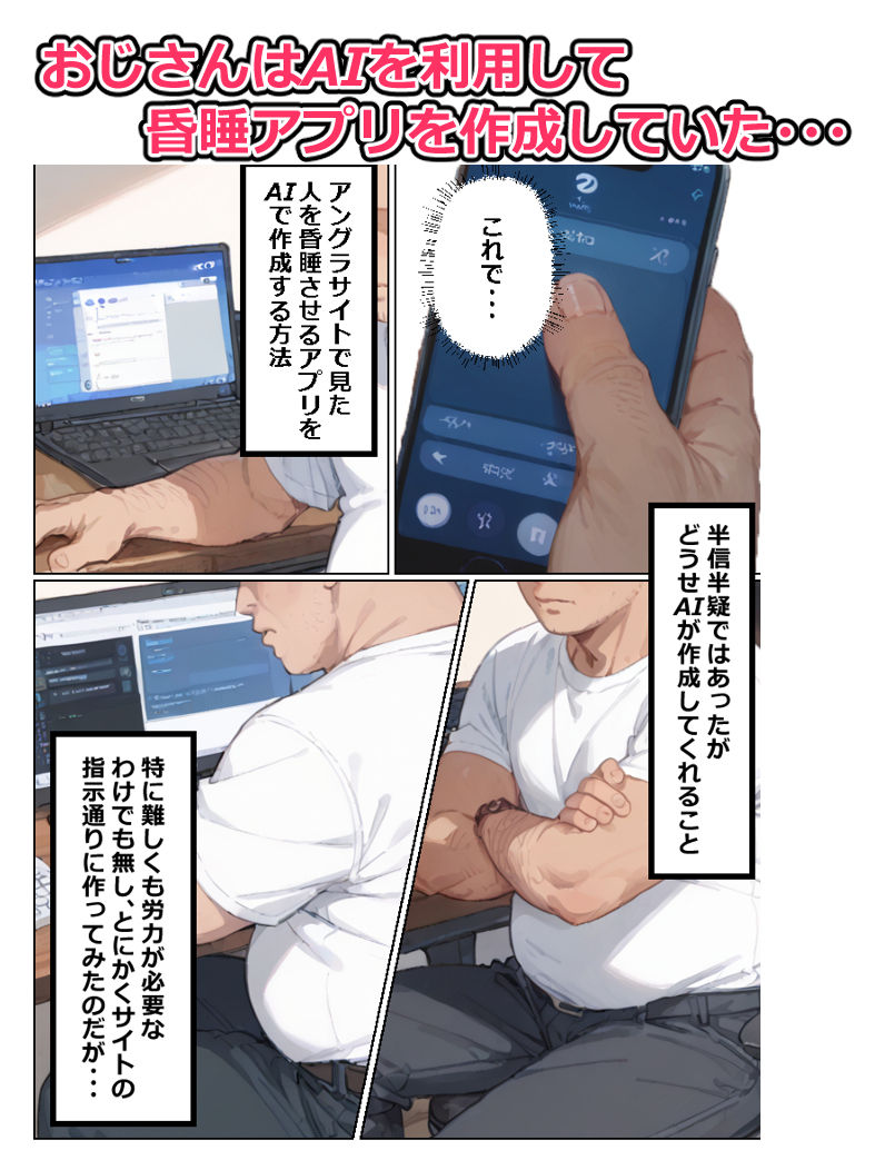 AIで作成した昏〇アプリで女の子を好き放題する話 サンプル4ページ目