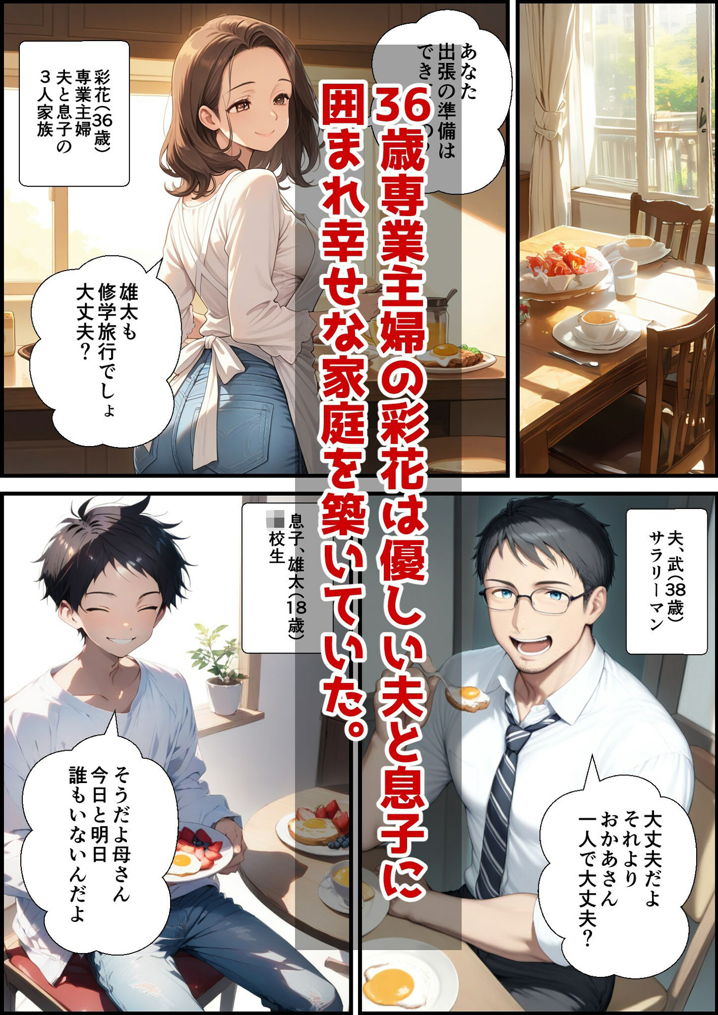 アラフォー奥さん、はじめての不倫 サンプル1ページ目
