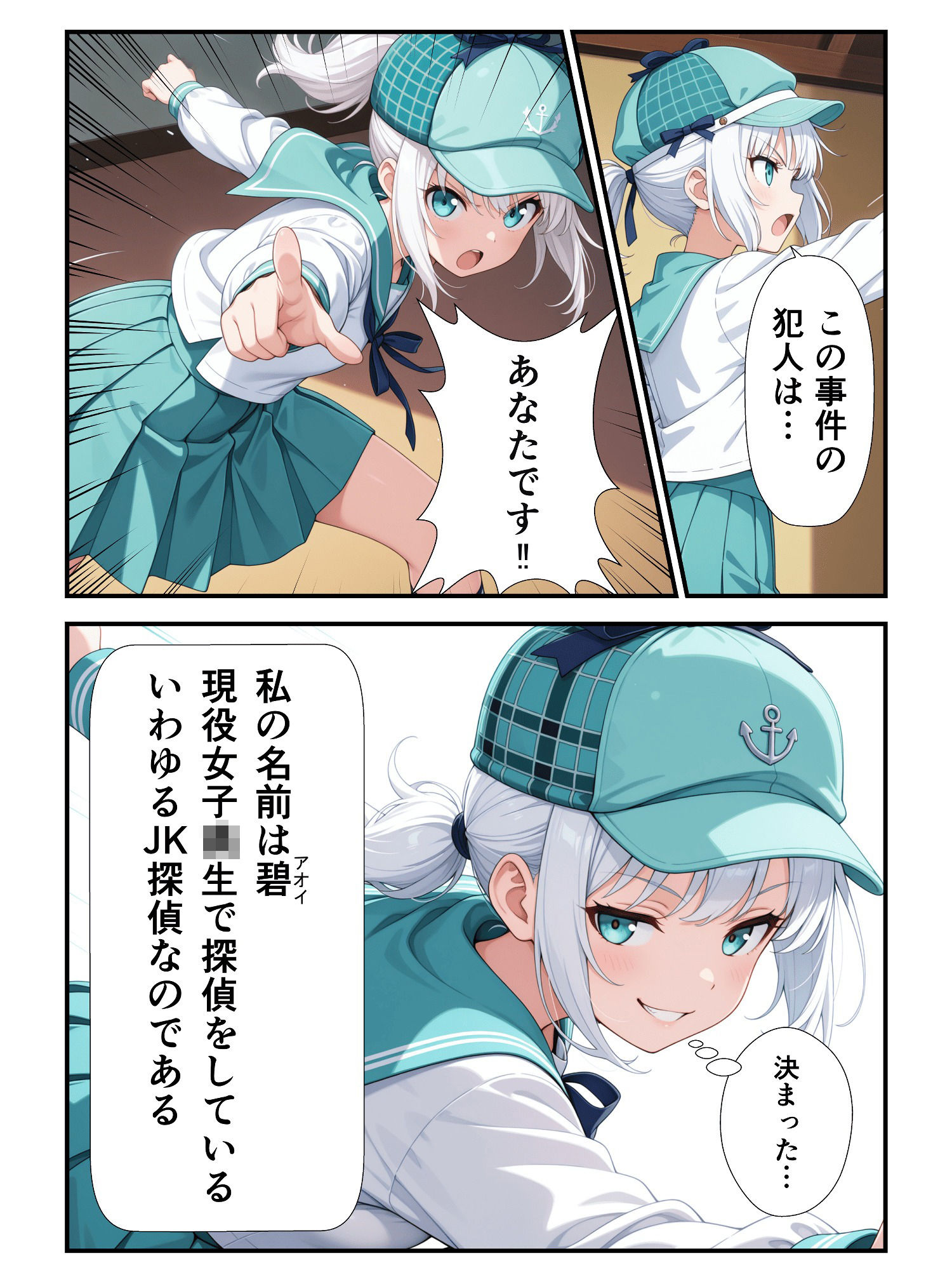 JK探偵碧（あおい）のクロロホルム誘拐事件簿 サンプル1ページ目