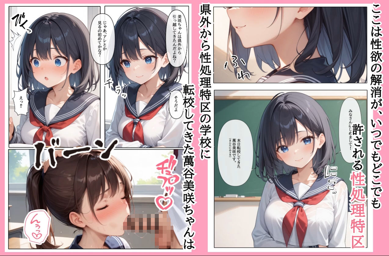 【コミック版】性処理学園〜性処理と転校生編〜 サンプル1ページ目