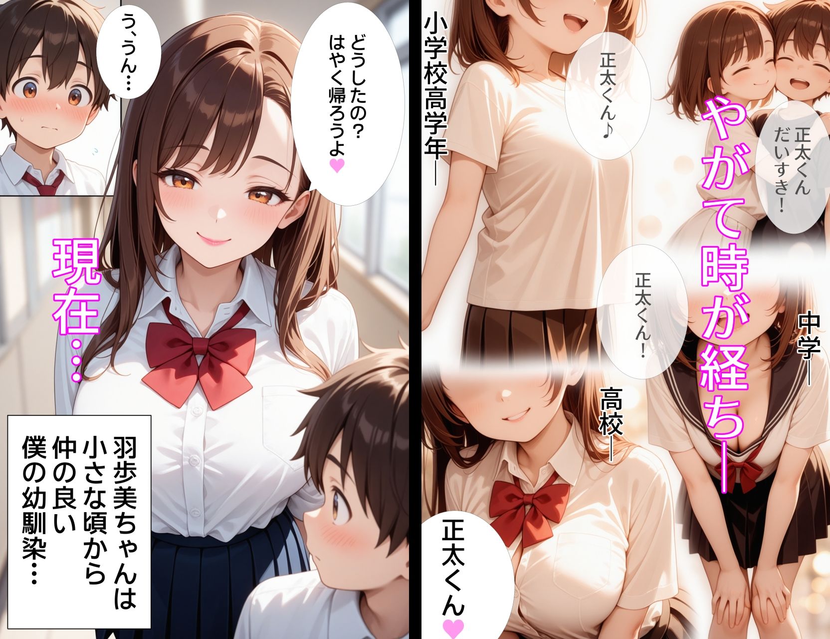 幼馴染の羽歩美ちゃん サンプル3ページ目