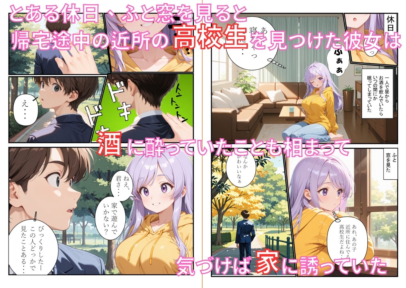 痴女気質なお姉さんが退屈な日々を変えるため、男の子を家に誘う話 サンプル4ページ目