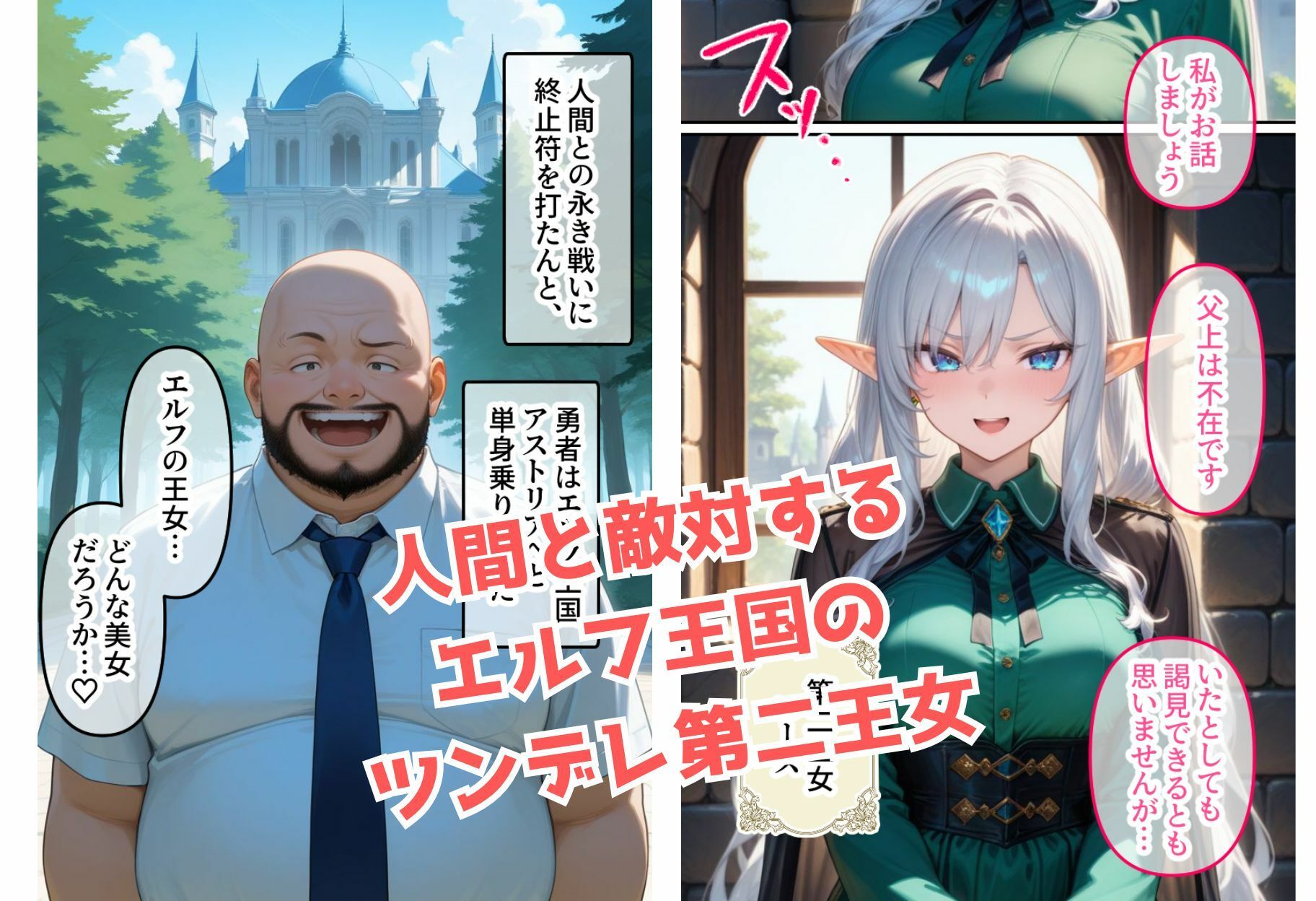 エルフ王国のお姫様がチン棒に服従した件【全Pセリフあり】 サンプル1ページ目