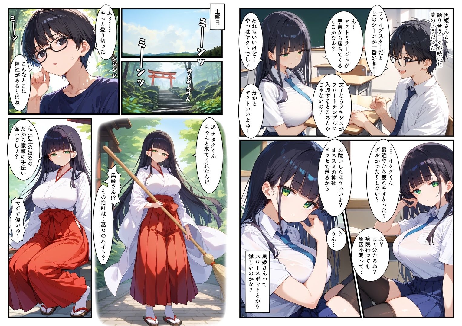 オタクに優しいジト目巫女さんとえっちなお祓い サンプル2ページ目