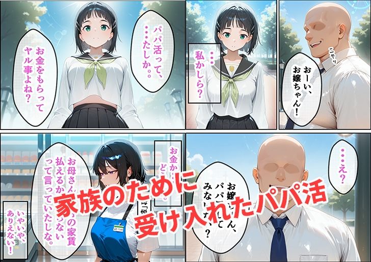 貧しい家庭に育つ恋愛経験ゼロの清楚JKをパパ活で釣って濃厚あまあま初体験セックスした話 サンプル1ページ目