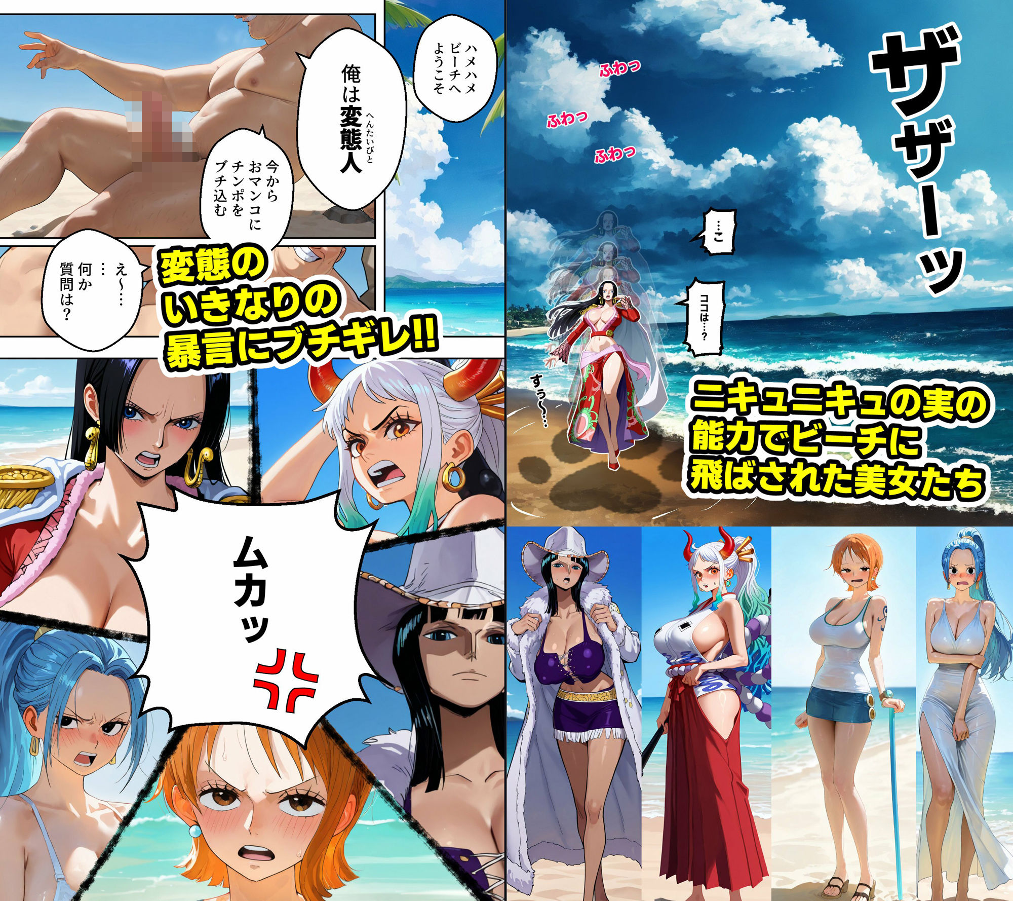 ワン○ース 催○ハメハメビーチ 【マンガ＋CG集】 サンプル2ページ目