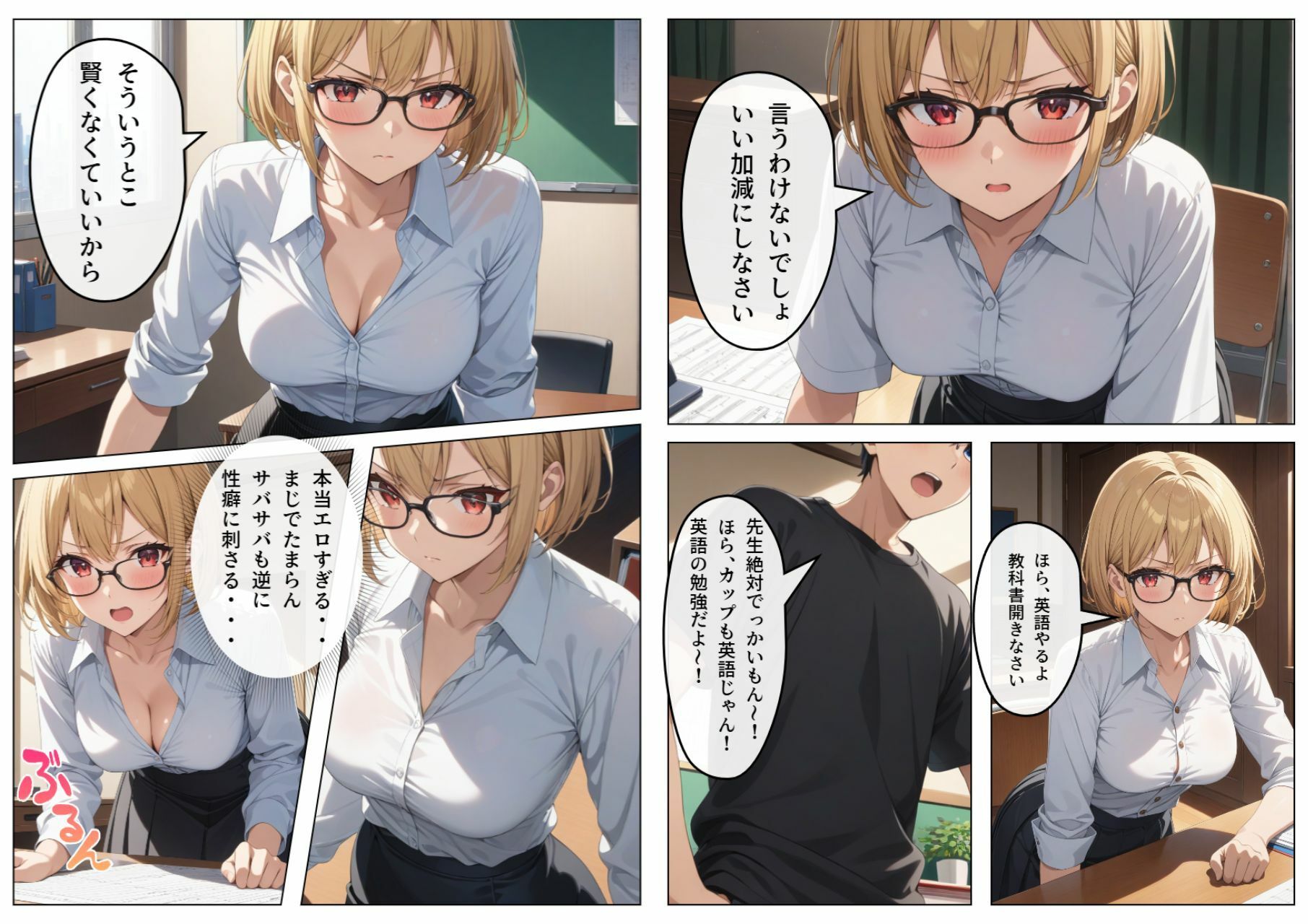 巨乳眼鏡家庭教師 快楽堕ちしたので中出ししてあげた サンプル3ページ目