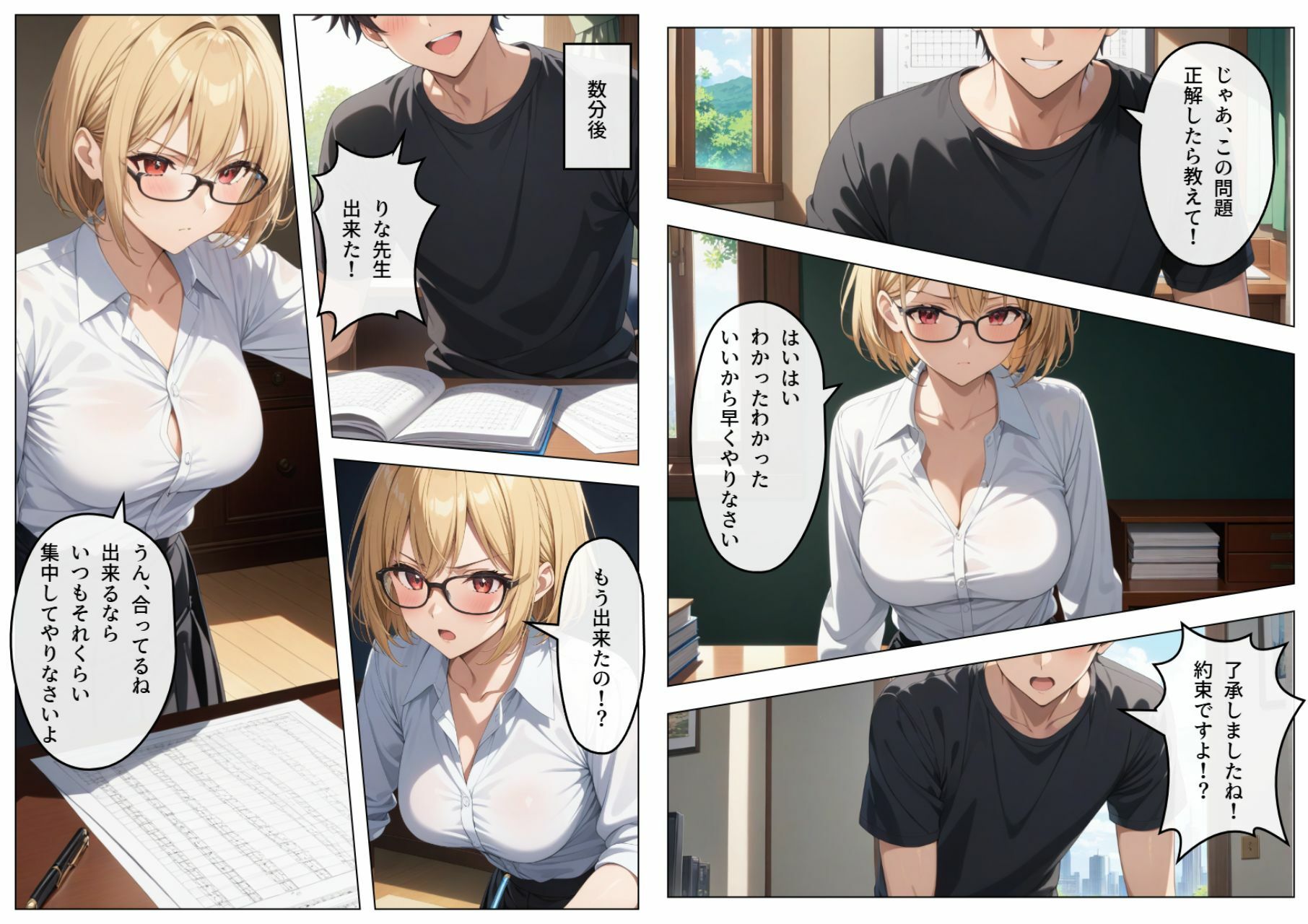 巨乳眼鏡家庭教師 快楽堕ちしたので中出ししてあげた サンプル4ページ目