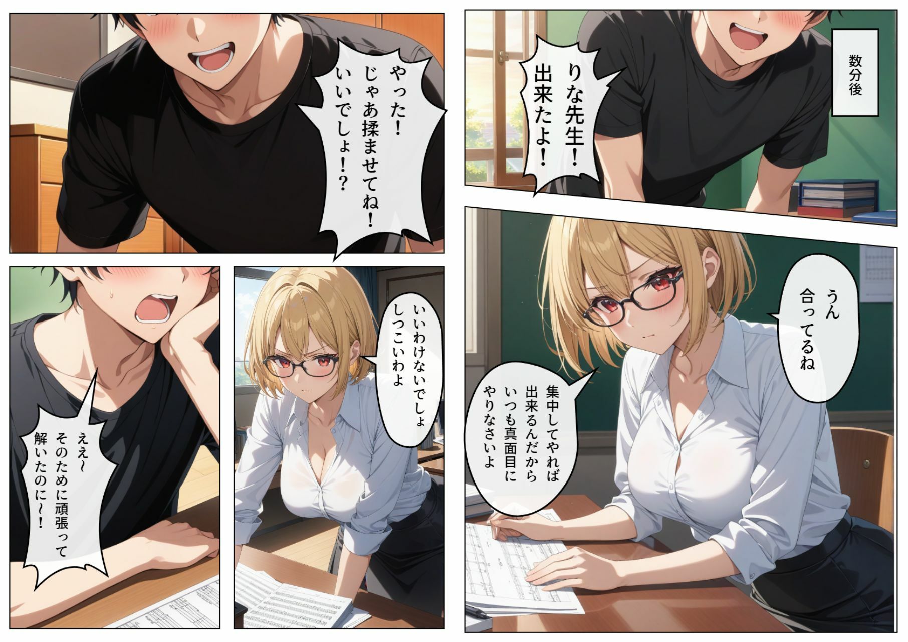 巨乳眼鏡家庭教師 快楽堕ちしたので中出ししてあげた サンプル7ページ目