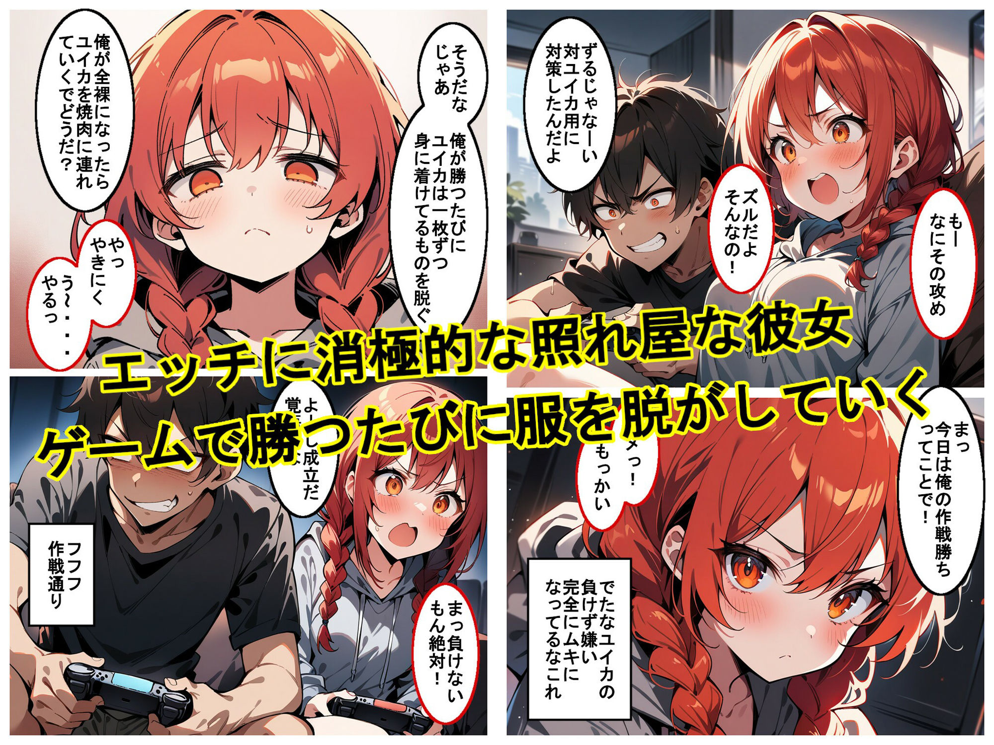 ゲーマー彼女と勝負して罰ゲームと称してエッチする サンプル2ページ目