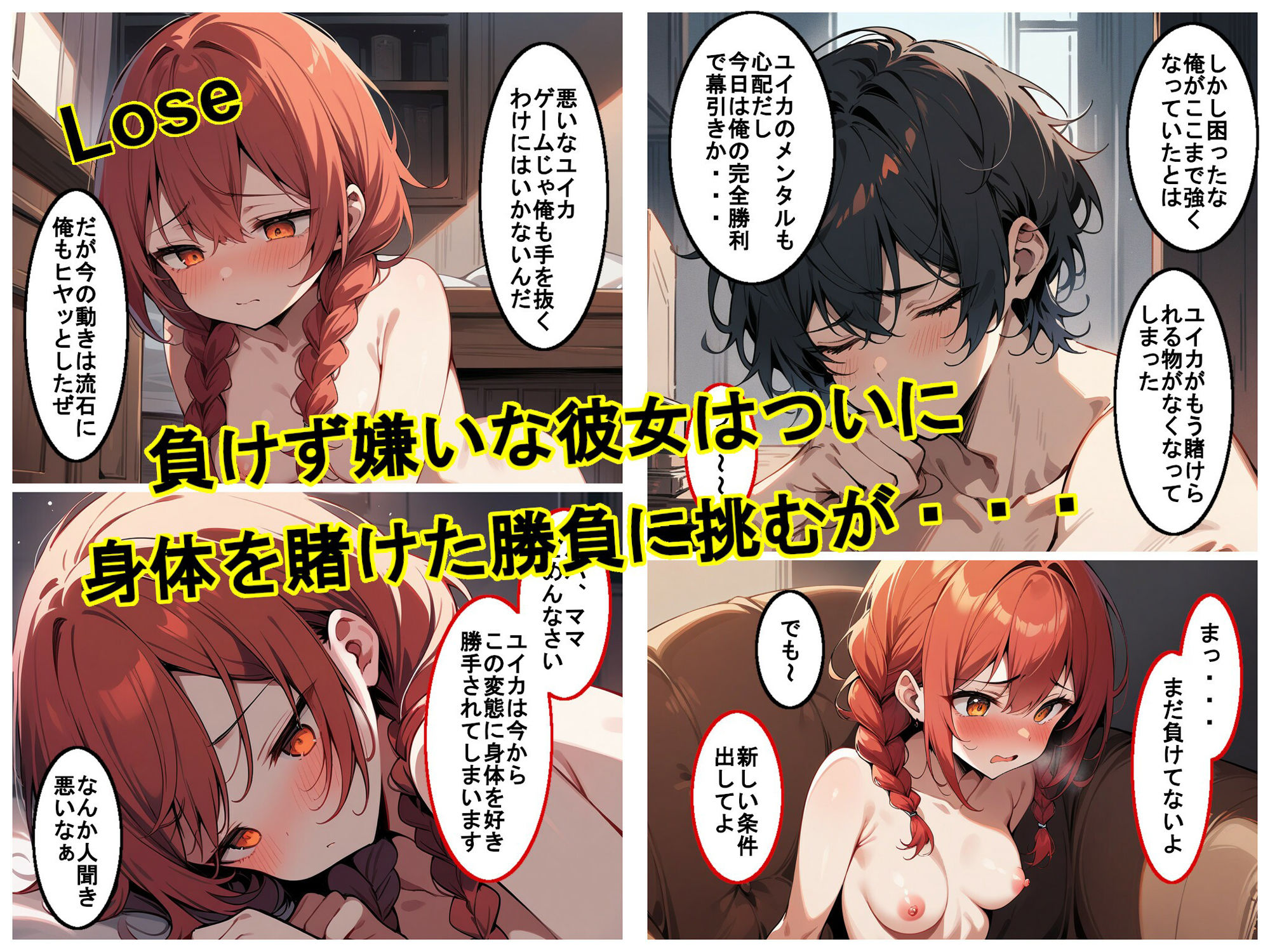 ゲーマー彼女と勝負して罰ゲームと称してエッチする サンプル4ページ目