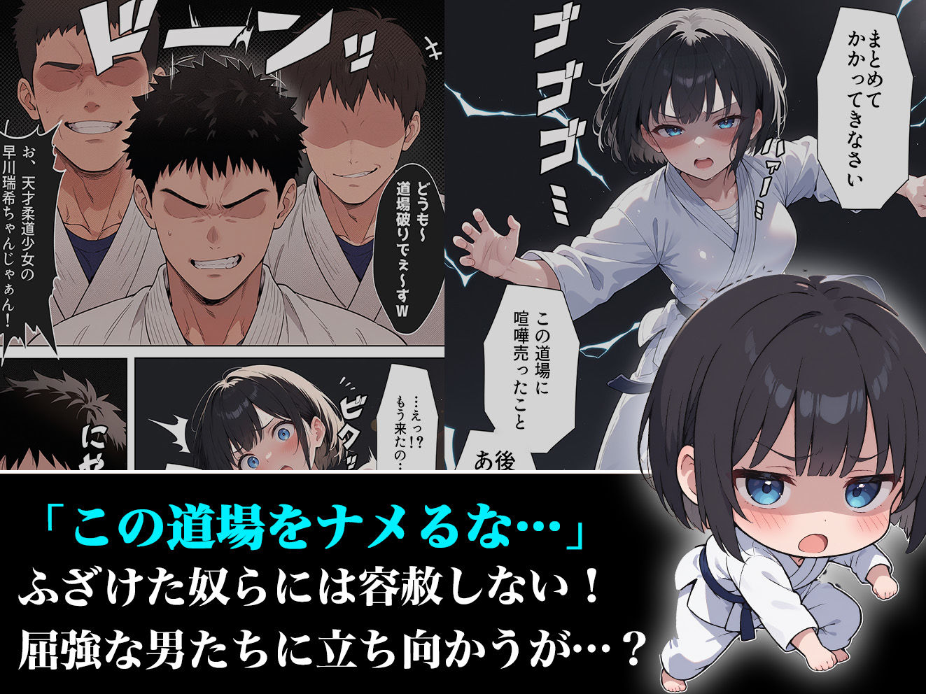 負けたら即中出しセックス 愛する道場を守るために道場破りに挑む天才柔道少女の話 サンプル2ページ目