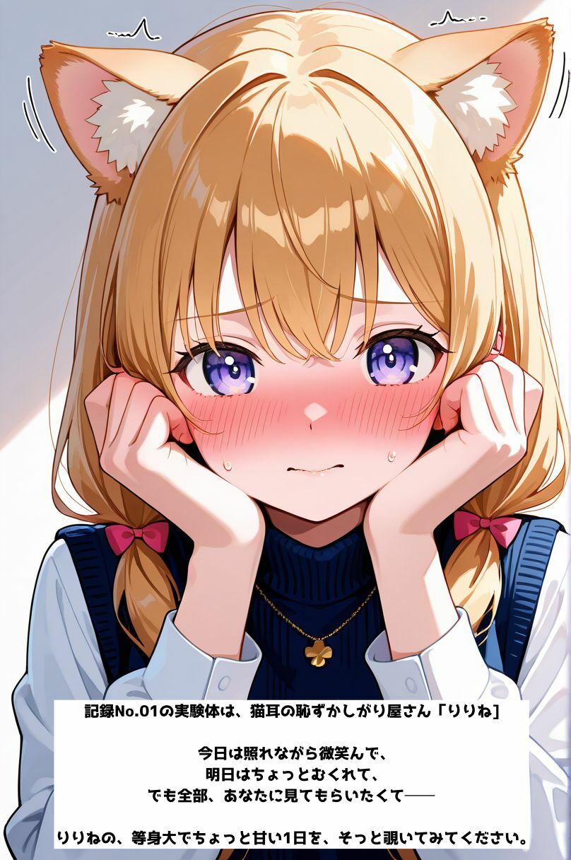 けも☆ラボ記録 No.01 ─ りりね日常観察記［制服＆部屋着ver.］ サンプル2ページ目