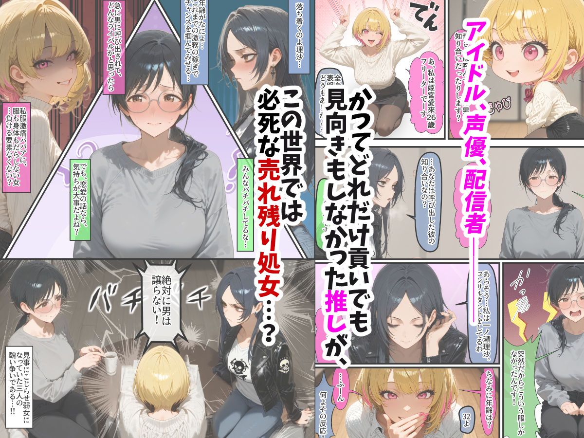 貞操逆転世界では元推し達が処女をこじらせてチン媚びしてくる サンプル4ページ目