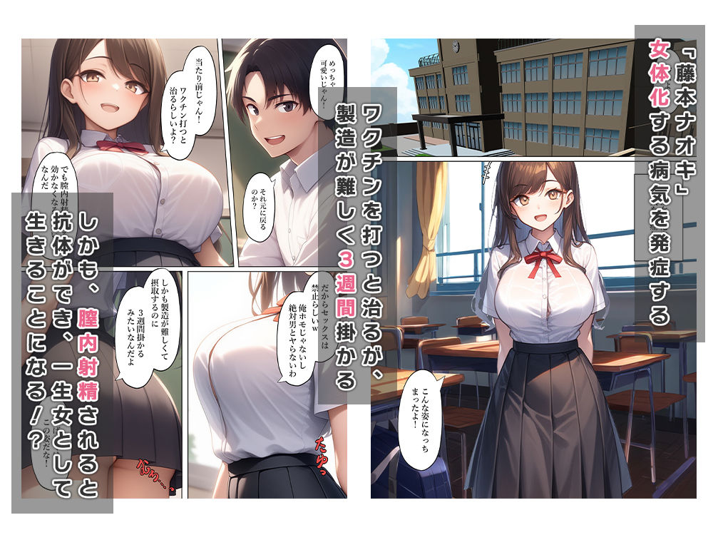 病気で女体化し中出しされると男に戻れない サンプル1ページ目