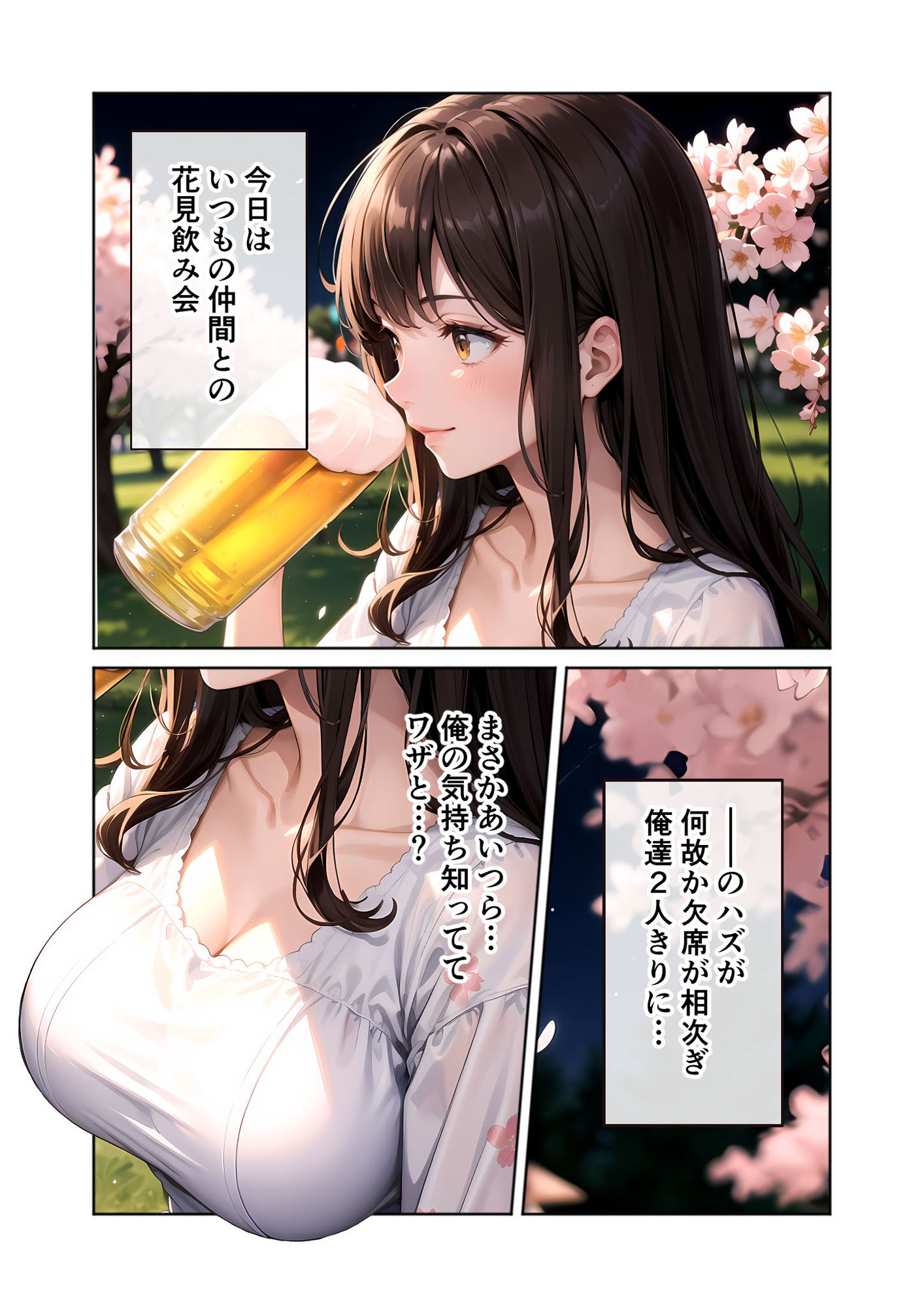 いちゃLOVE純情ベッドルーム 〜夜桜の下、ほろよい同期と想い通じる春風エッチ〜 サンプル7ページ目