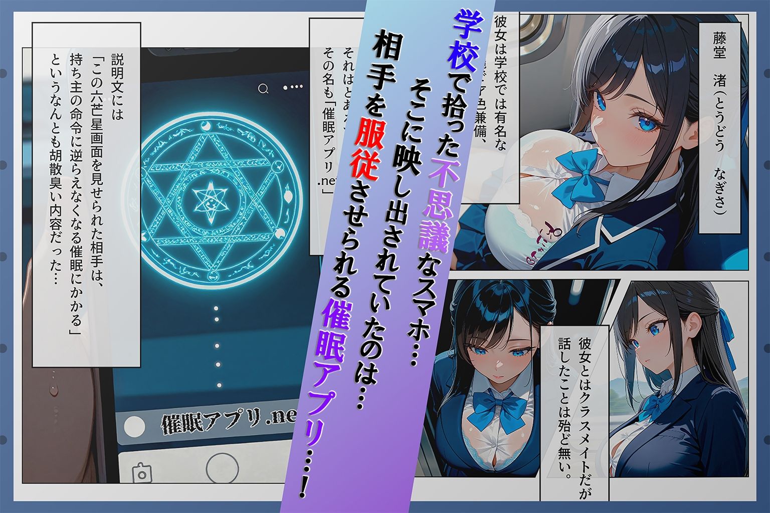 【フルカラーコミック】催●アプリ.net〜爆乳清楚系クラスメイト編〜 サンプル1ページ目