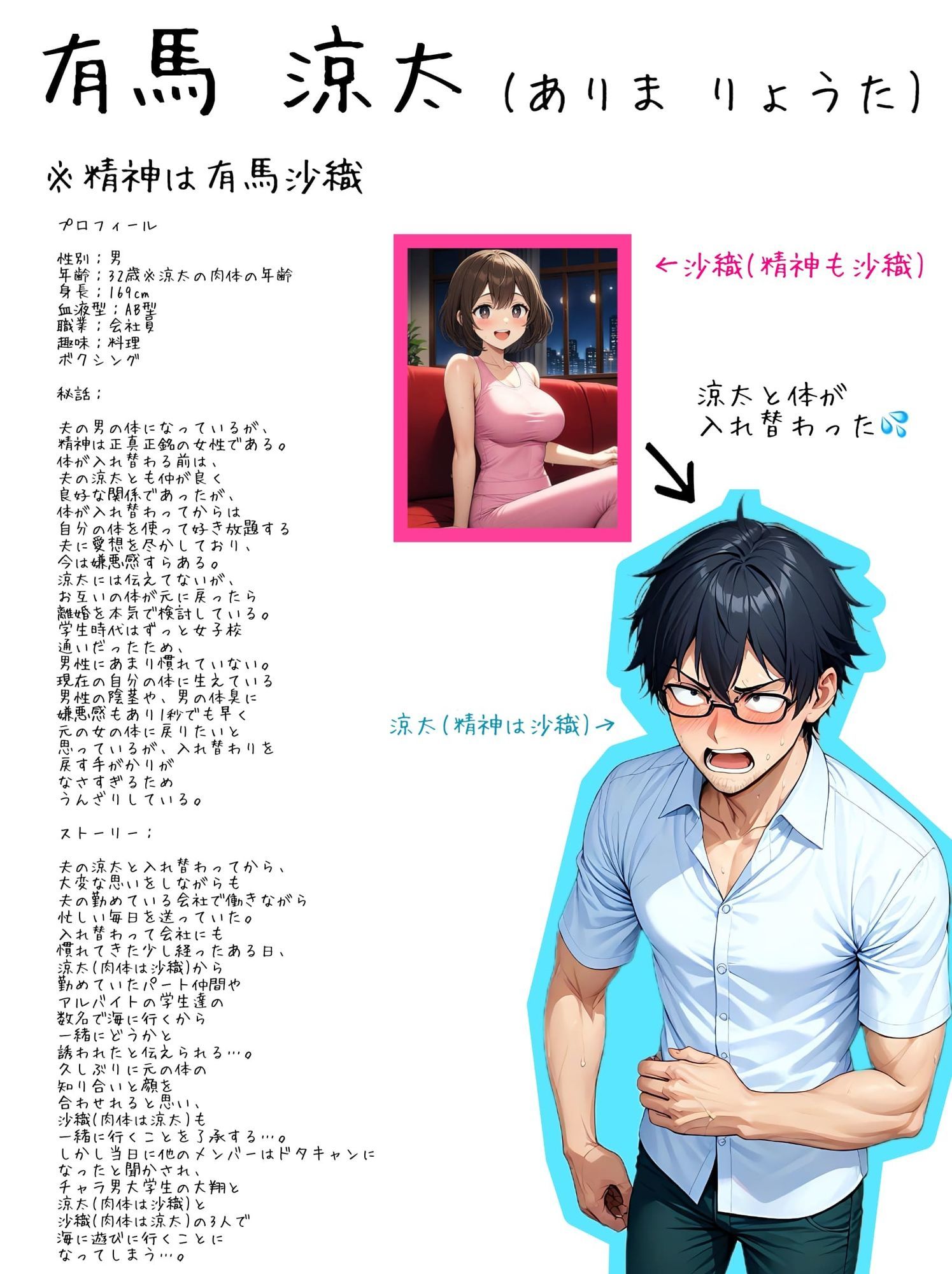 【入れ替わり・痴女】夫婦だけの特別な秘密3 サンプル3ページ目