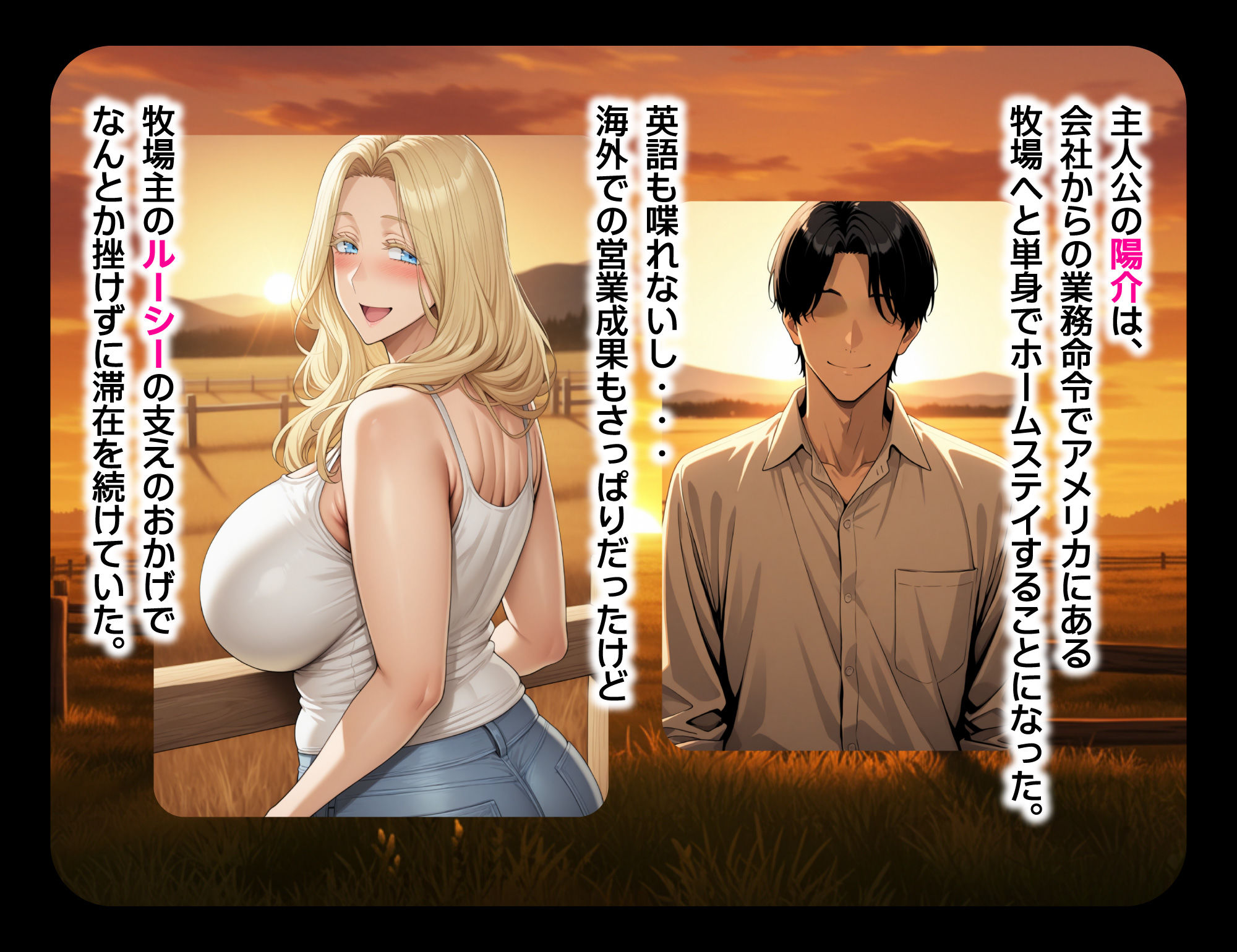 ホームステイ先の爆乳ブロンド美女に雌牛コスで誘惑されてイチャラブ種付け生活2 サンプル2ページ目