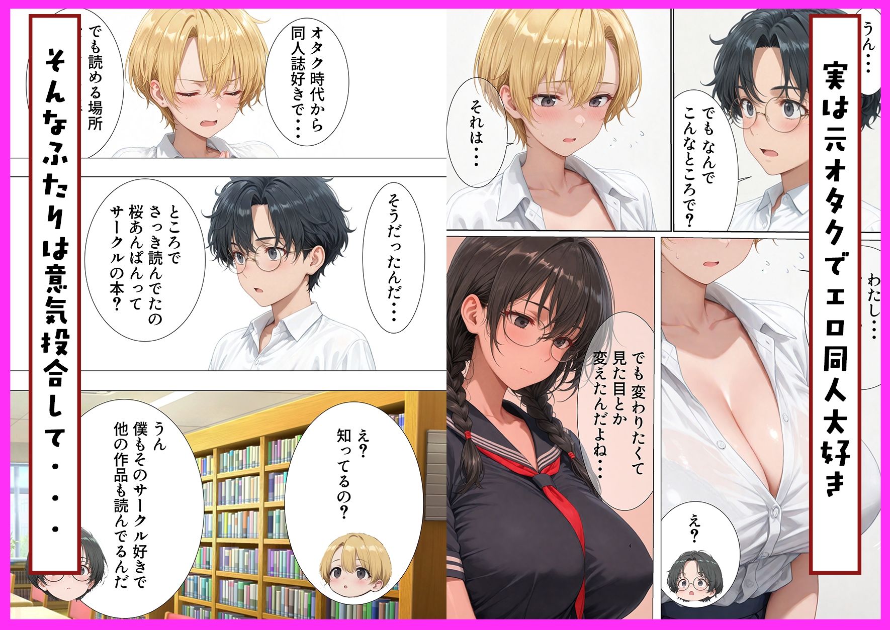 エロ同人大好きな女子校生ギャルがクラスメイトと初濃厚SEX サンプル2ページ目