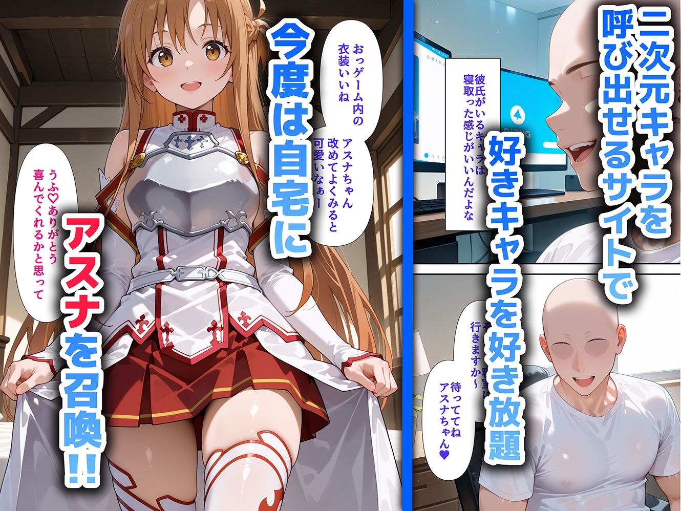 好きな二次元キャラを呼び出して好きにエッチできる裏サイト アスナ編 サンプル1ページ目
