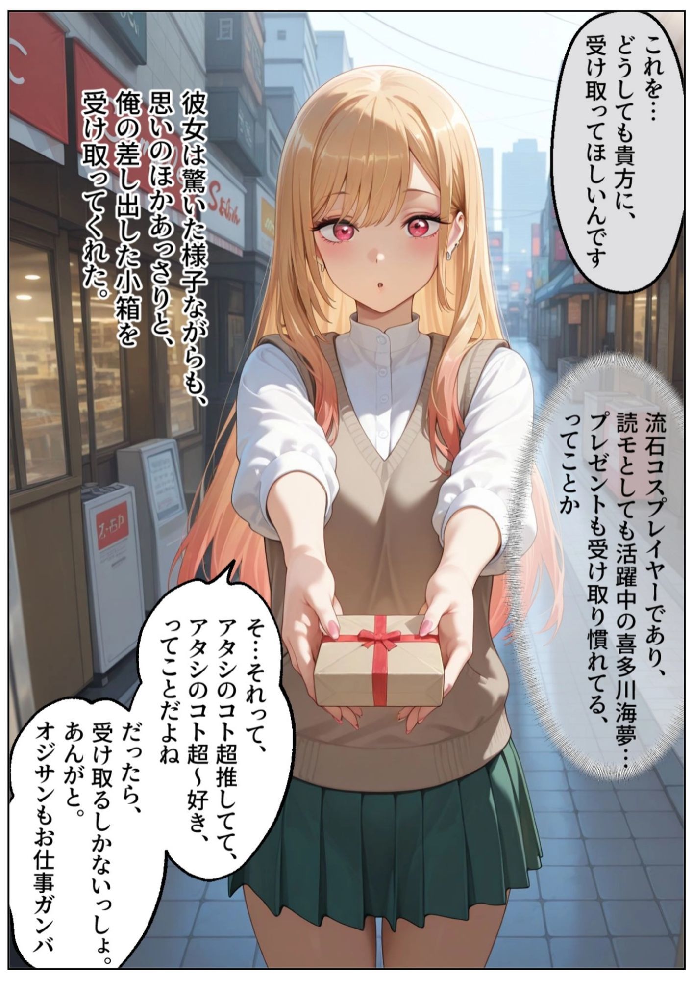 おじさんに睡眠薬を飲まされオナホ代わりにされる喜多川さん サンプル1ページ目