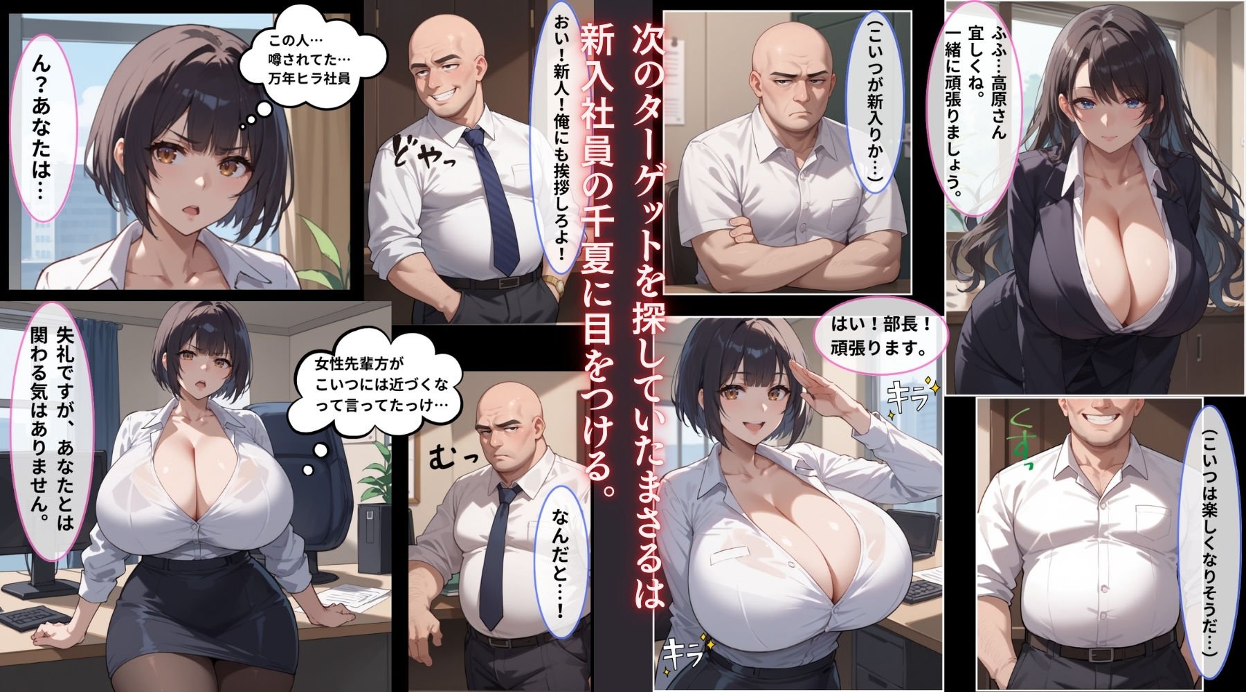 催●支配  万年ヒラ社員の俺を馬鹿にする生意気巨乳新入社員が来たので新人裏研修でメス堕ちさせてみた。 サンプル4ページ目