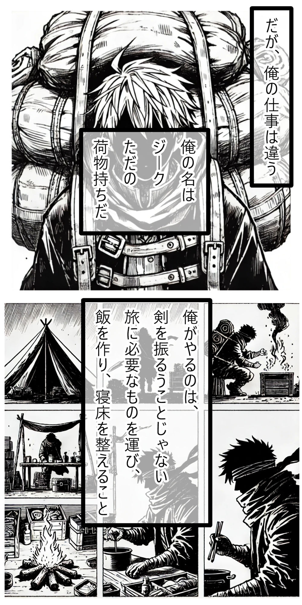 荷物持ち冒険者の装備 サンプル2ページ目
