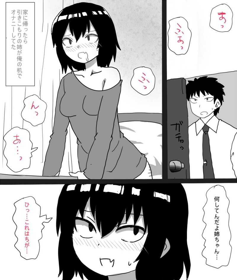 ムラムラした引きこもりの姉は弟で性欲処理をする サンプル1ページ目