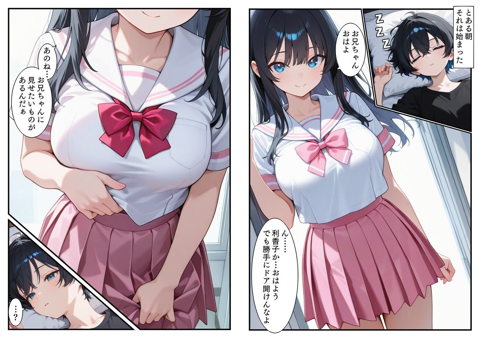 妹がスク水を部屋着にしていたので調教してあげた サンプル1ページ目
