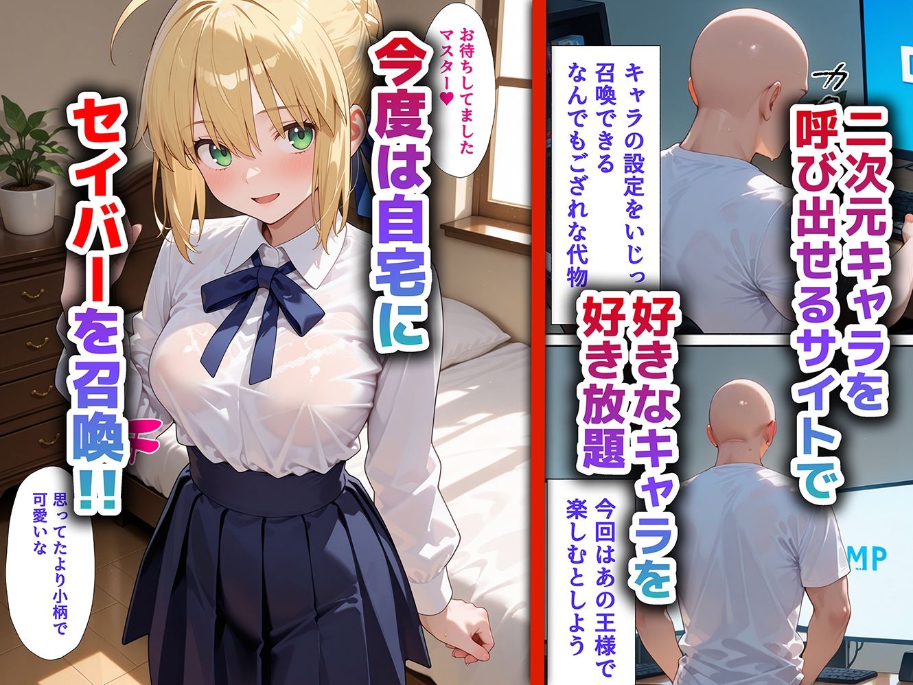 好きな二次元キャラを呼び出して好きにエッチできる裏サイト セイバー編 サンプル1ページ目