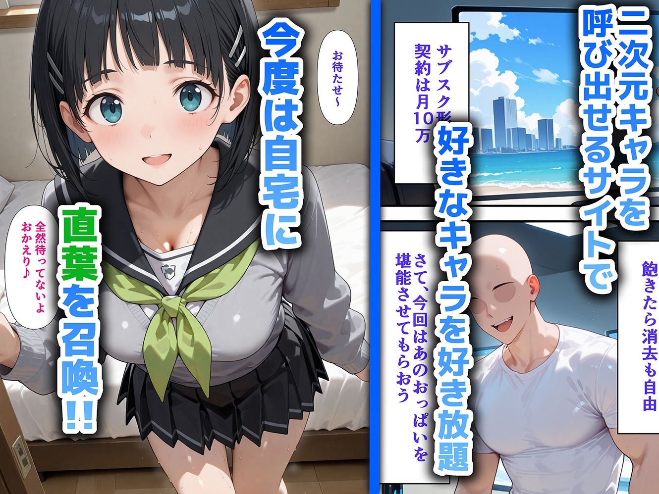 好きな二次元キャラを呼び出して好きにエッチできる裏サイト 直葉編 サンプル1ページ目