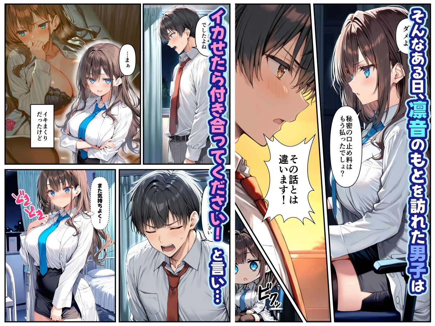 クールぶってるドスケベ保健室の先生が、男子生徒のデカチンポに敗北絶頂潮吹きする話。 サンプル5ページ目