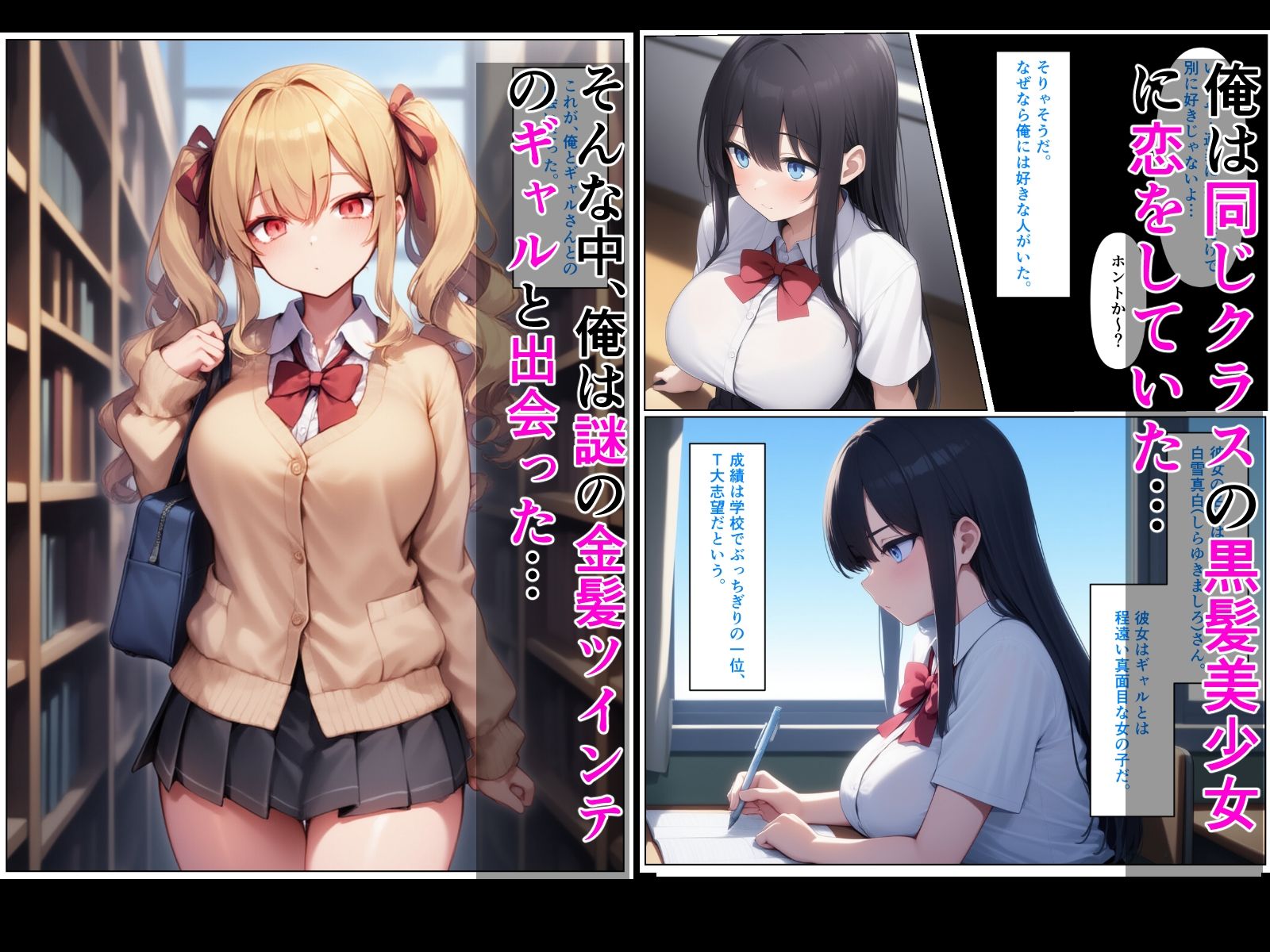 優等生の金髪ツインテの巨乳ギャルさんとラブラブエッチする話 サンプル1ページ目