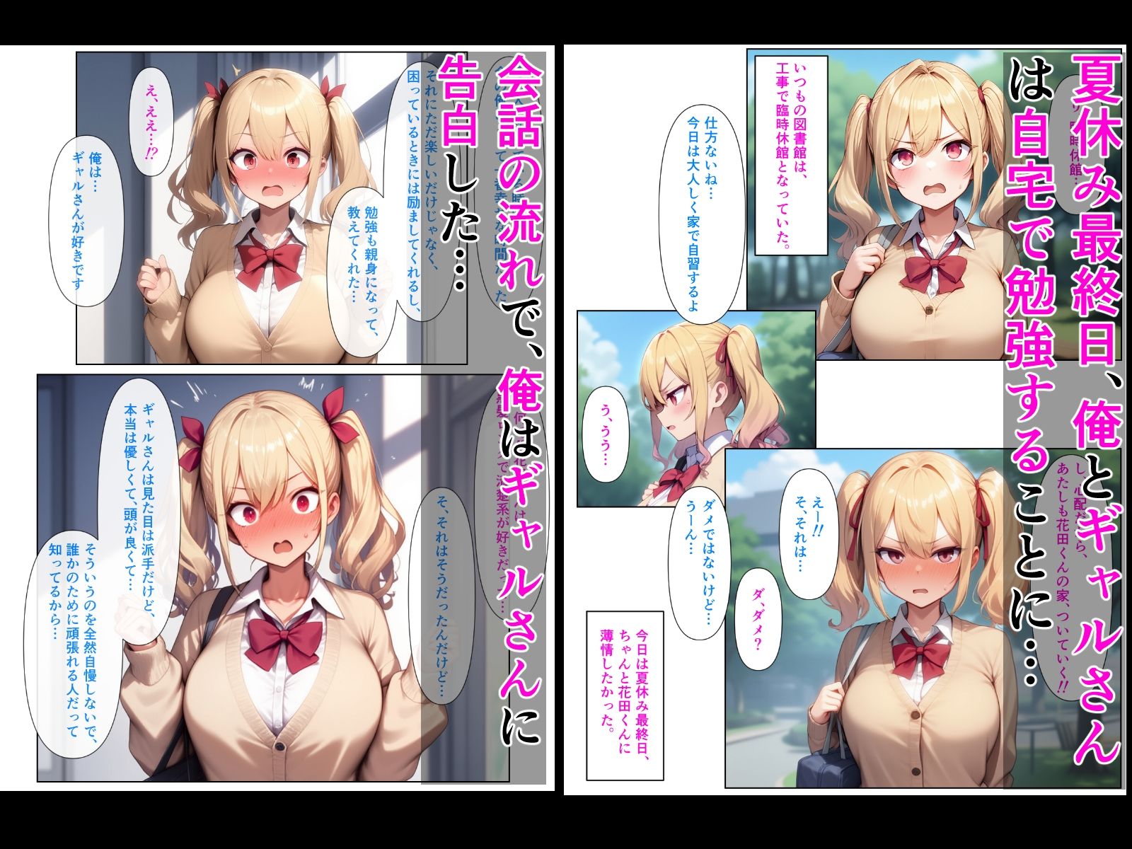 優等生の金髪ツインテの巨乳ギャルさんとラブラブエッチする話 サンプル3ページ目