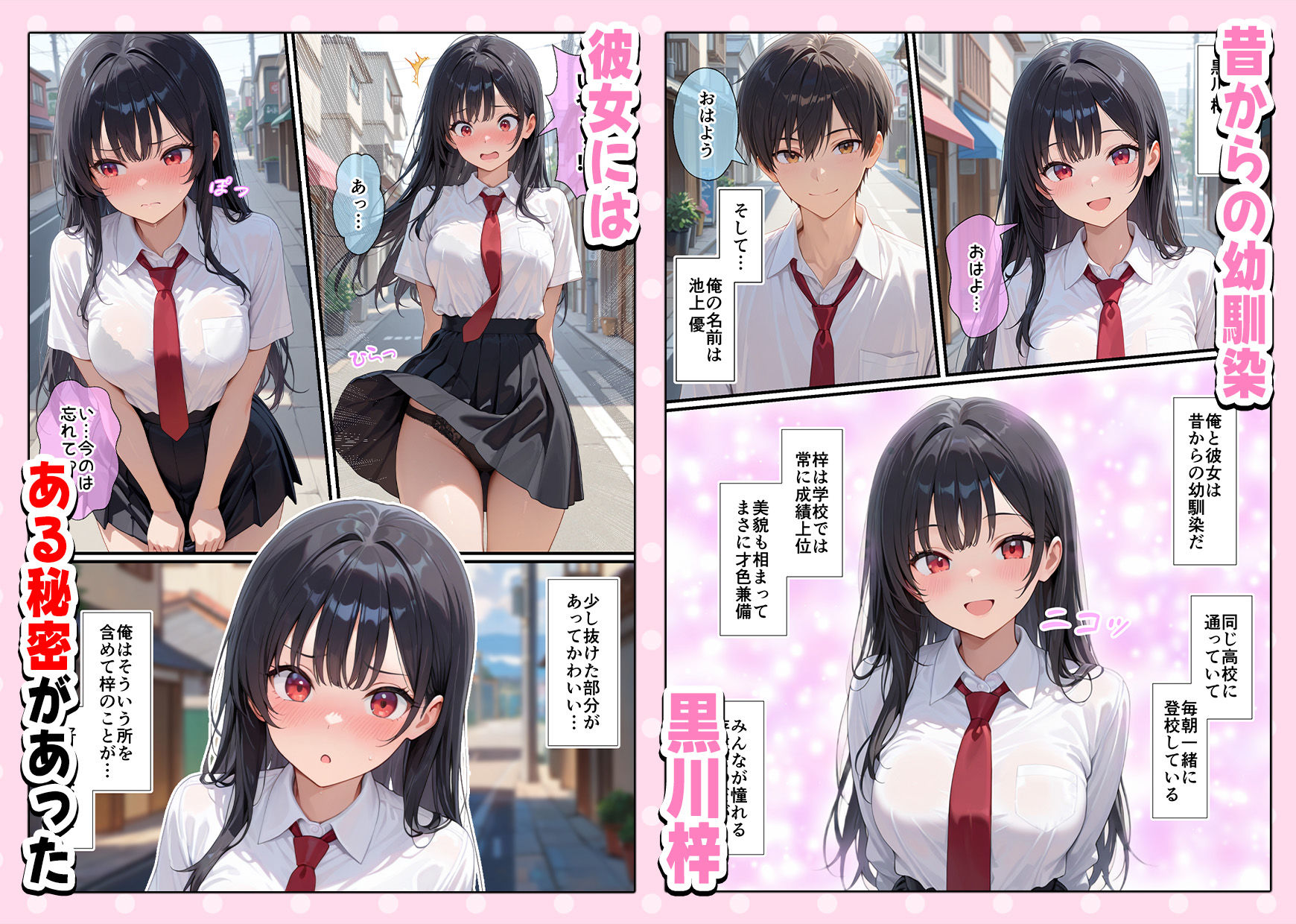 実はHな黒髪ちゃん 〜清楚だと思ったら実はドスケベだった幼馴染とイチャラブセックスしちゃう話〜 サンプル1ページ目
