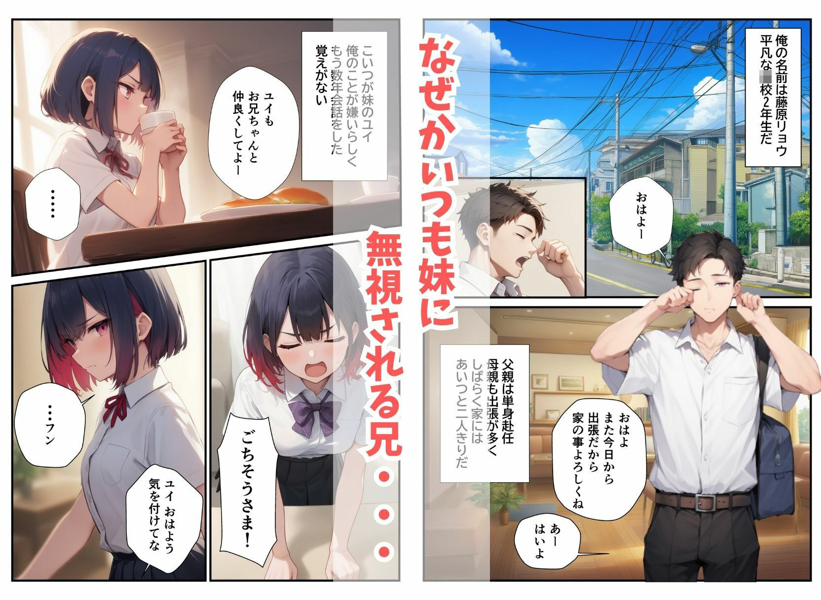 俺を無視する妹を痴●から助けたら童貞卒業させてくれた話 サンプル1ページ目