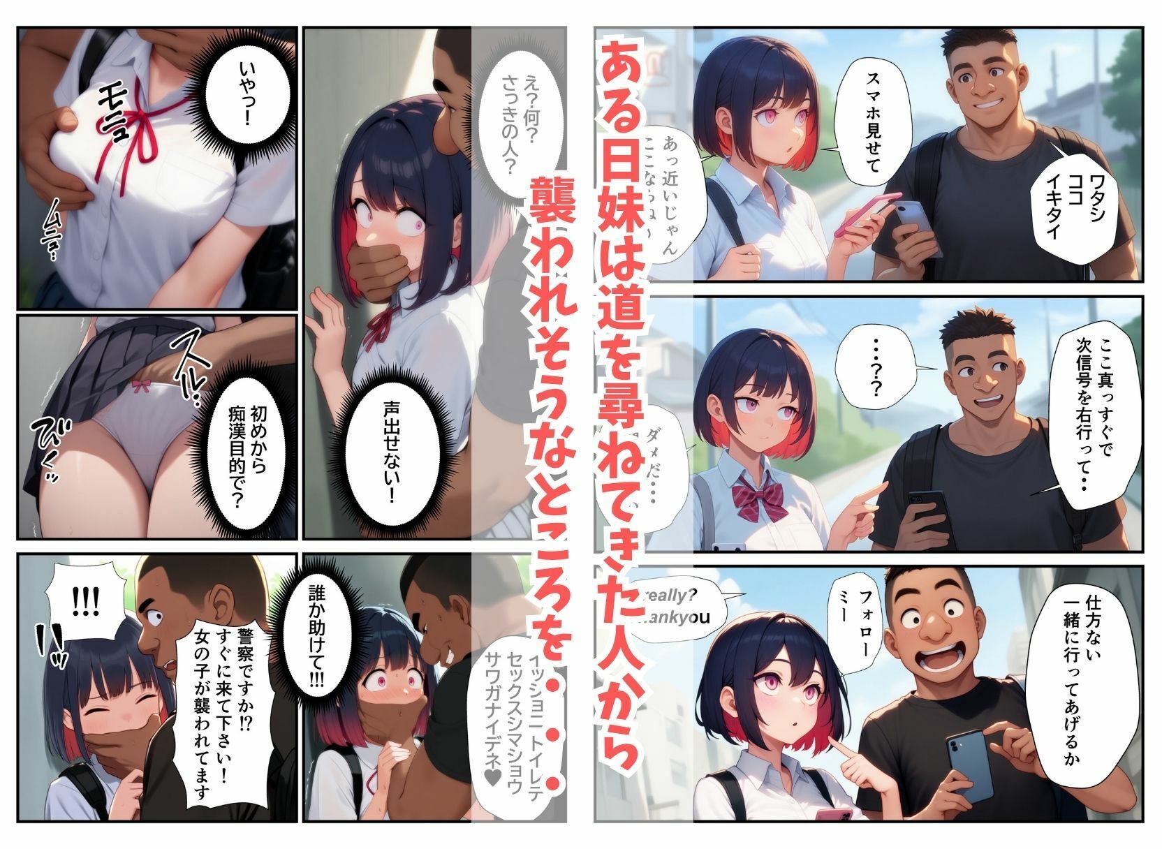 俺を無視する妹を痴●から助けたら童貞卒業させてくれた話 サンプル4ページ目