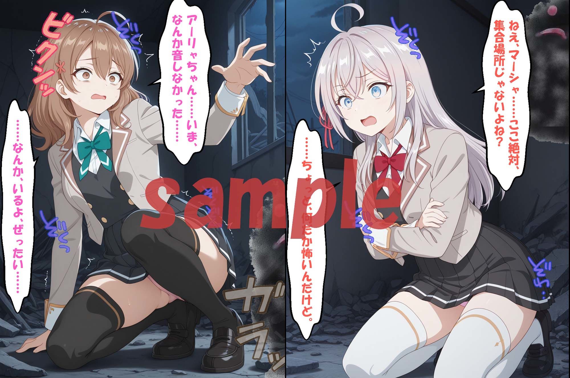 ◇廃墟・電車でボソッと喘ぐ隣のアー〇ャさん◇ 〜マー〇ャ＆アー〇ャ＆周防〇希〜 サンプル1ページ目