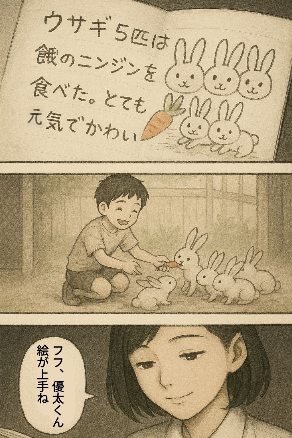 ウサギ小屋おじさん（エロホラー、触手） サンプル2ページ目
