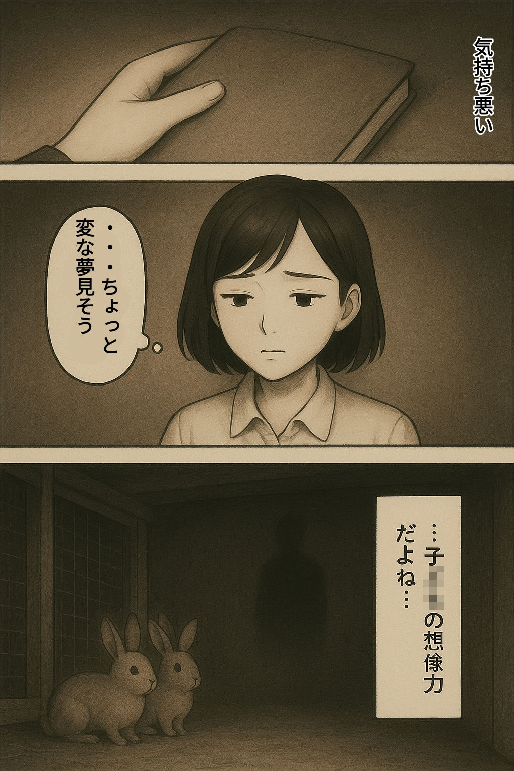 ウサギ小屋おじさん（エロホラー、触手） サンプル5ページ目