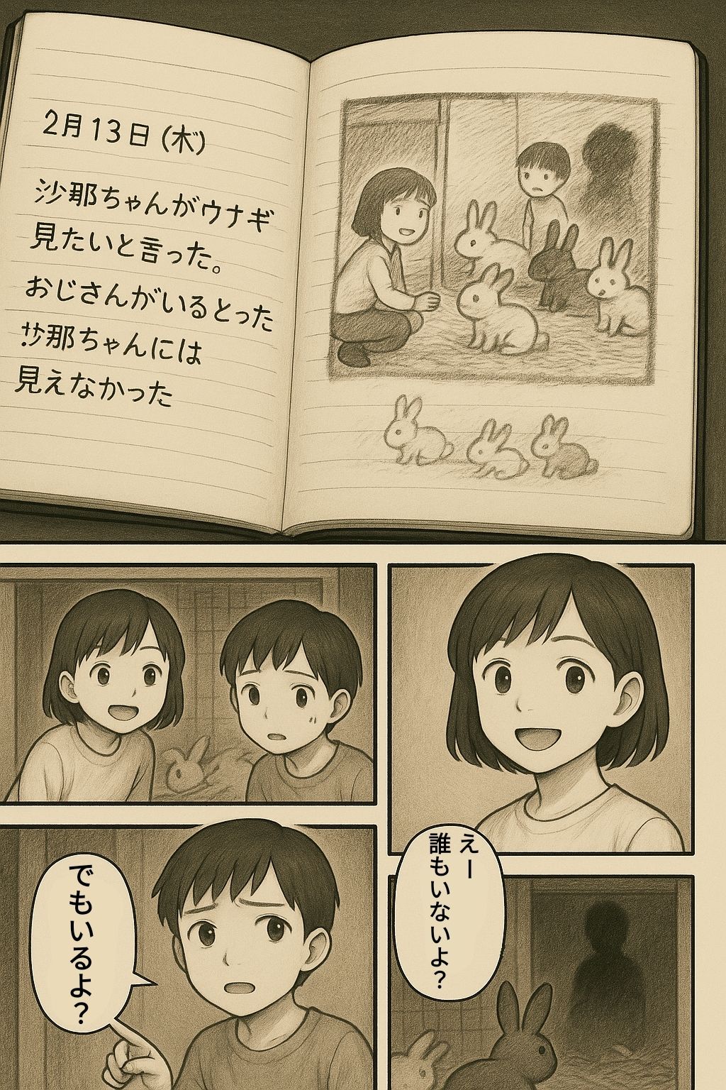 ウサギ小屋おじさん（エロホラー、触手） サンプル6ページ目