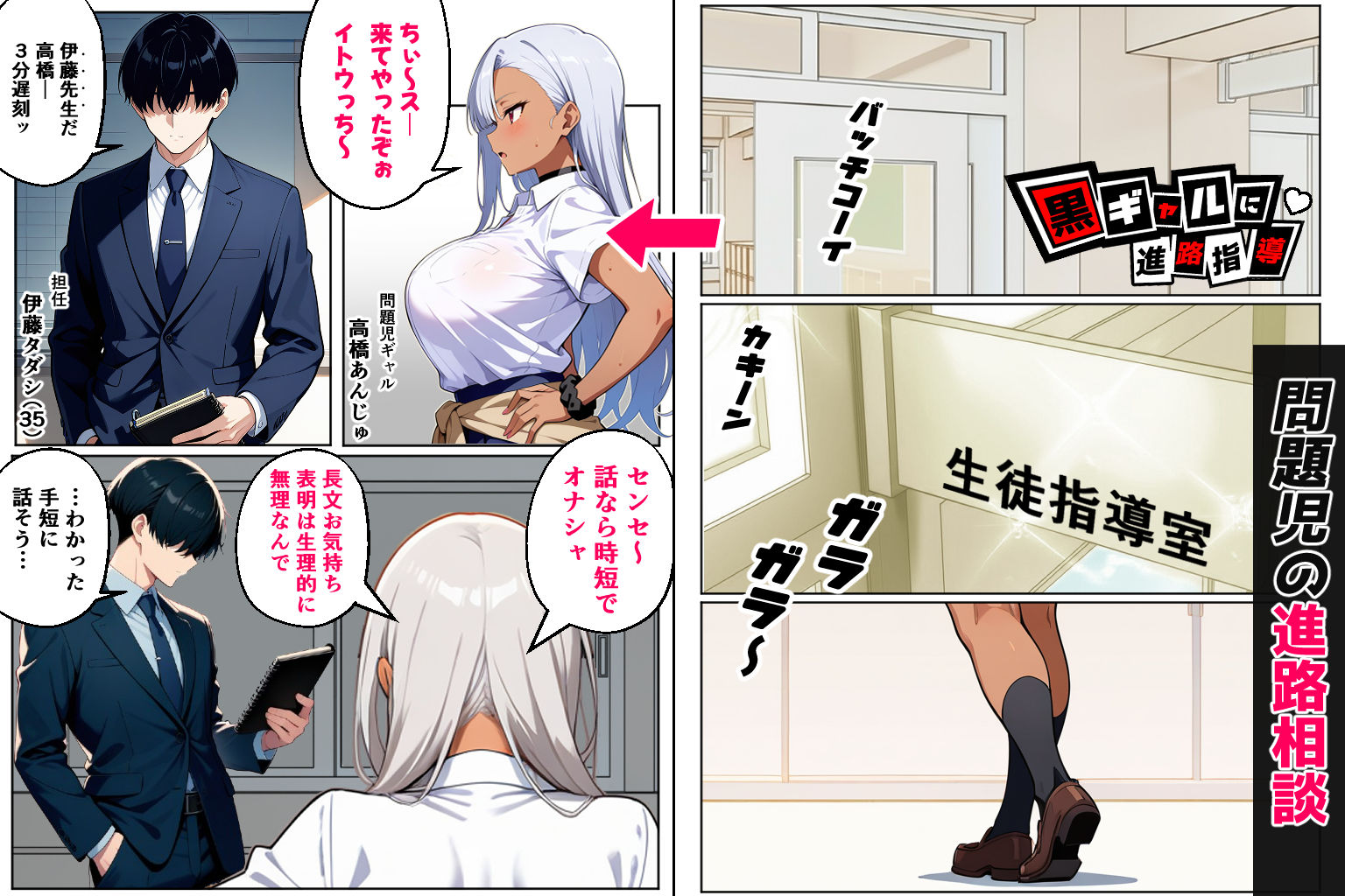 黒ギャルに進路指導（コミック60p） サンプル2ページ目