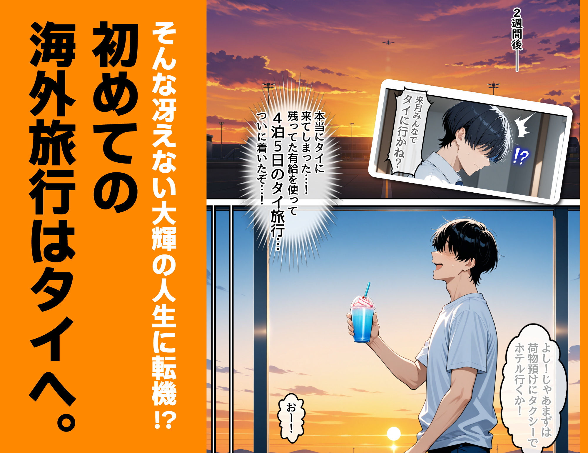 童貞の俺が海外旅行先で出会った褐色美女と国際結婚して子作りしまくる話1 サンプル2ページ目