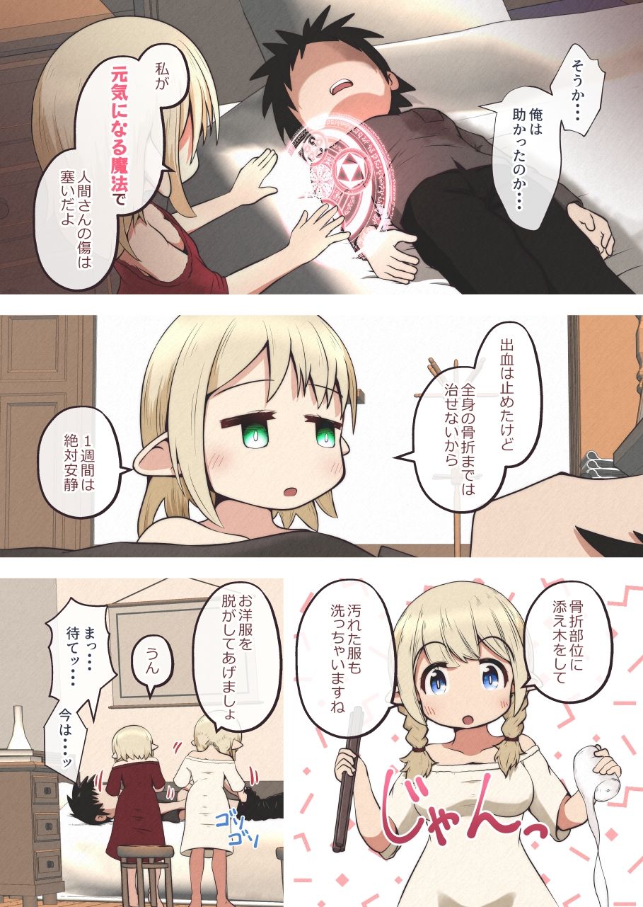 エルフの姉妹に助けられた冒険者が性奴●にされるお話 サンプル3ページ目