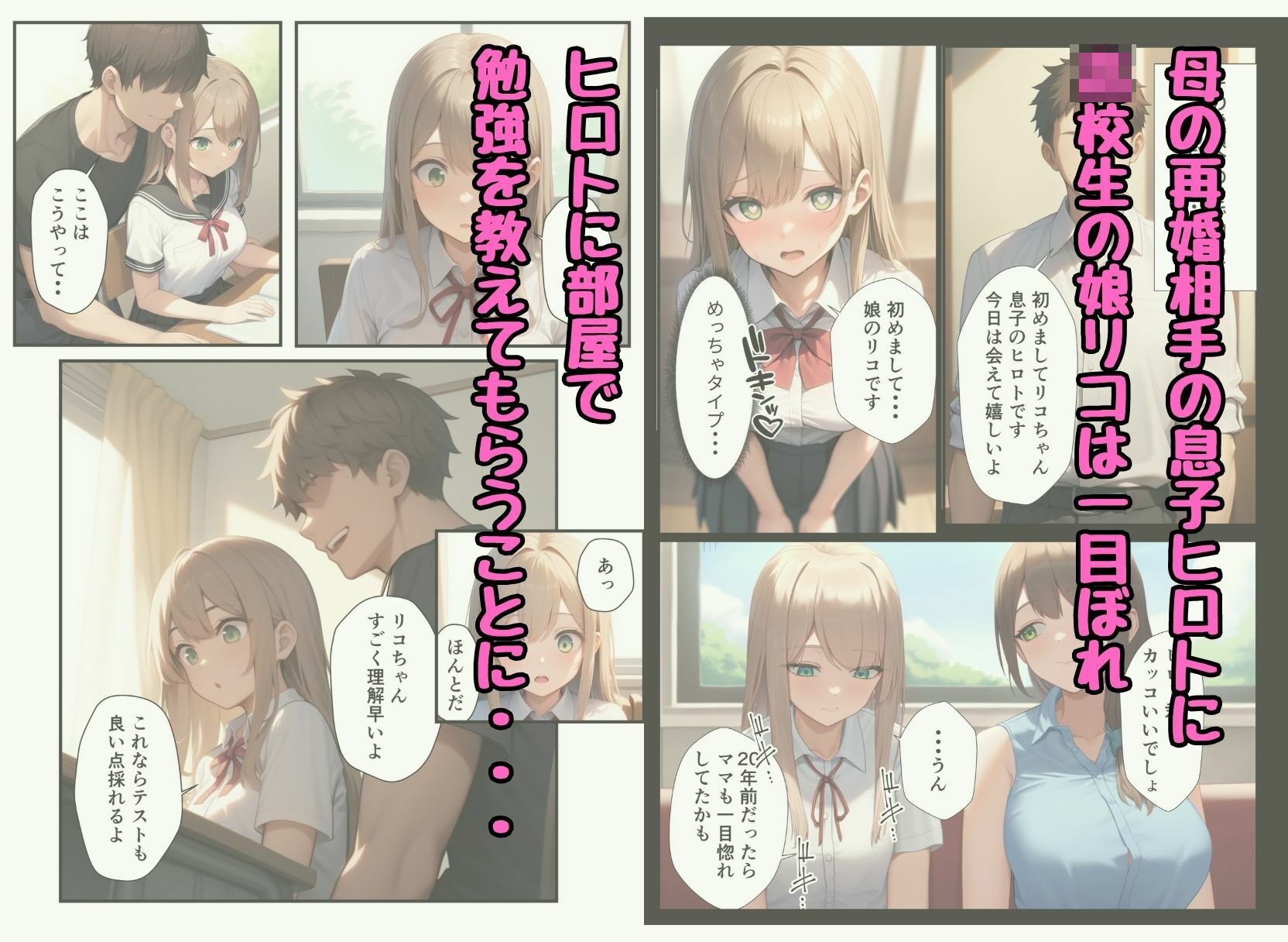 再婚相手の息子に堕とされた母娘の日替わり中出しSEX サンプル1ページ目